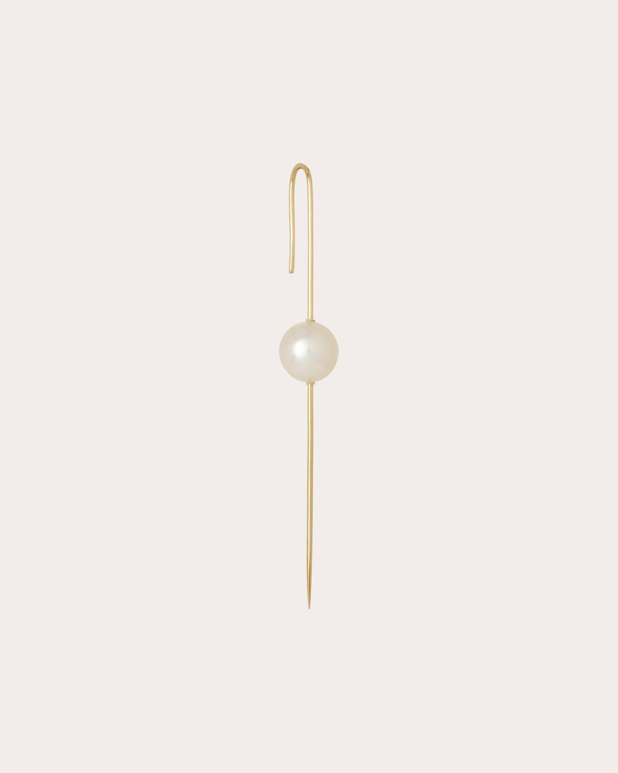 Soleil 18K Gold Pearl Single Threader Earring