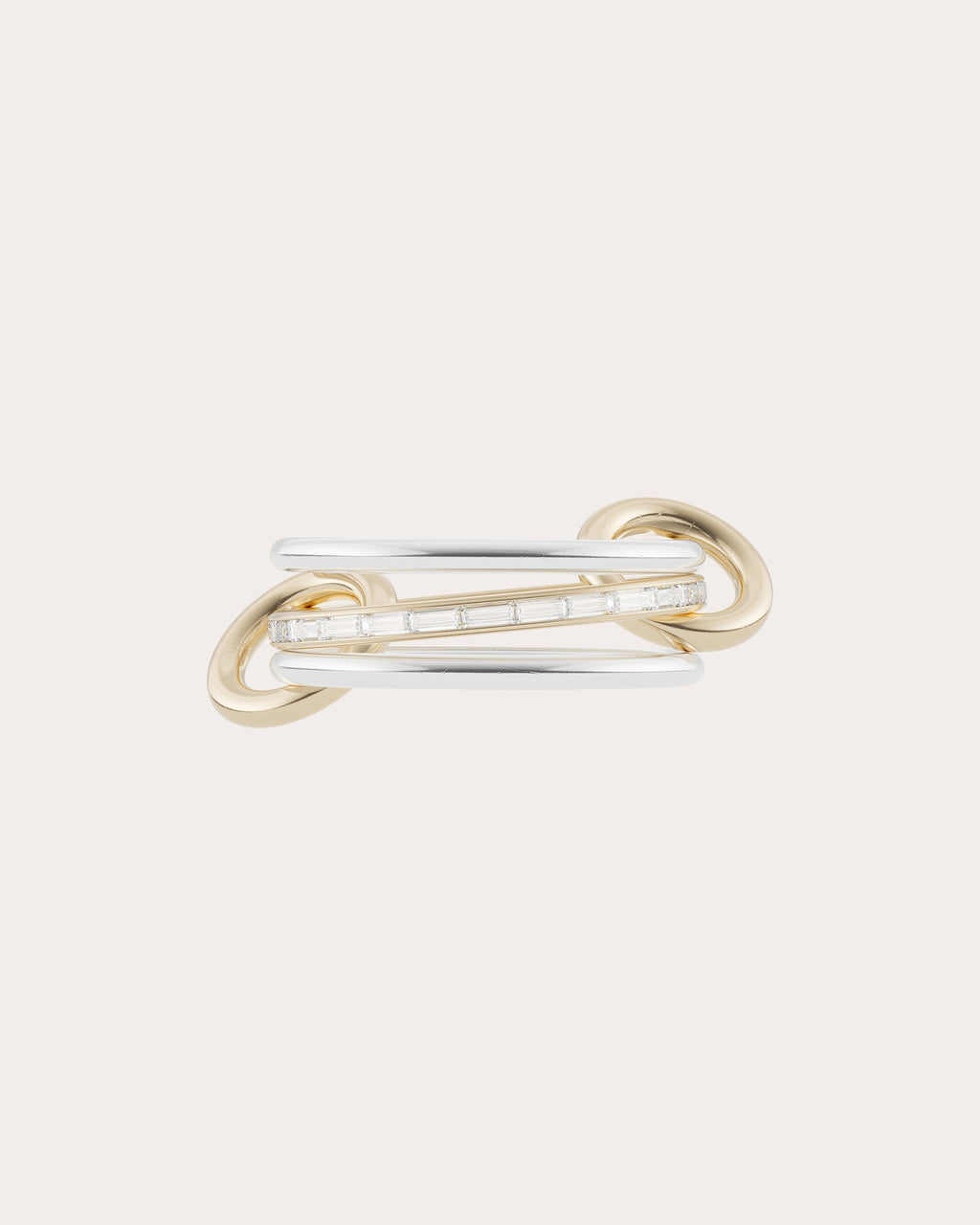 Sonja 18K Gold Sterling Silver and Diamond Linked Rings