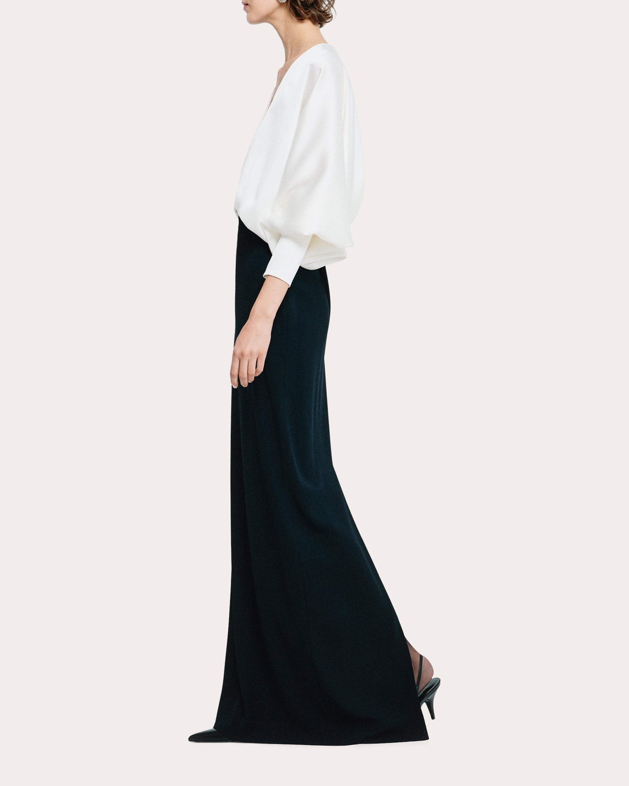 High-Waisted Crepe Maxi Skirt