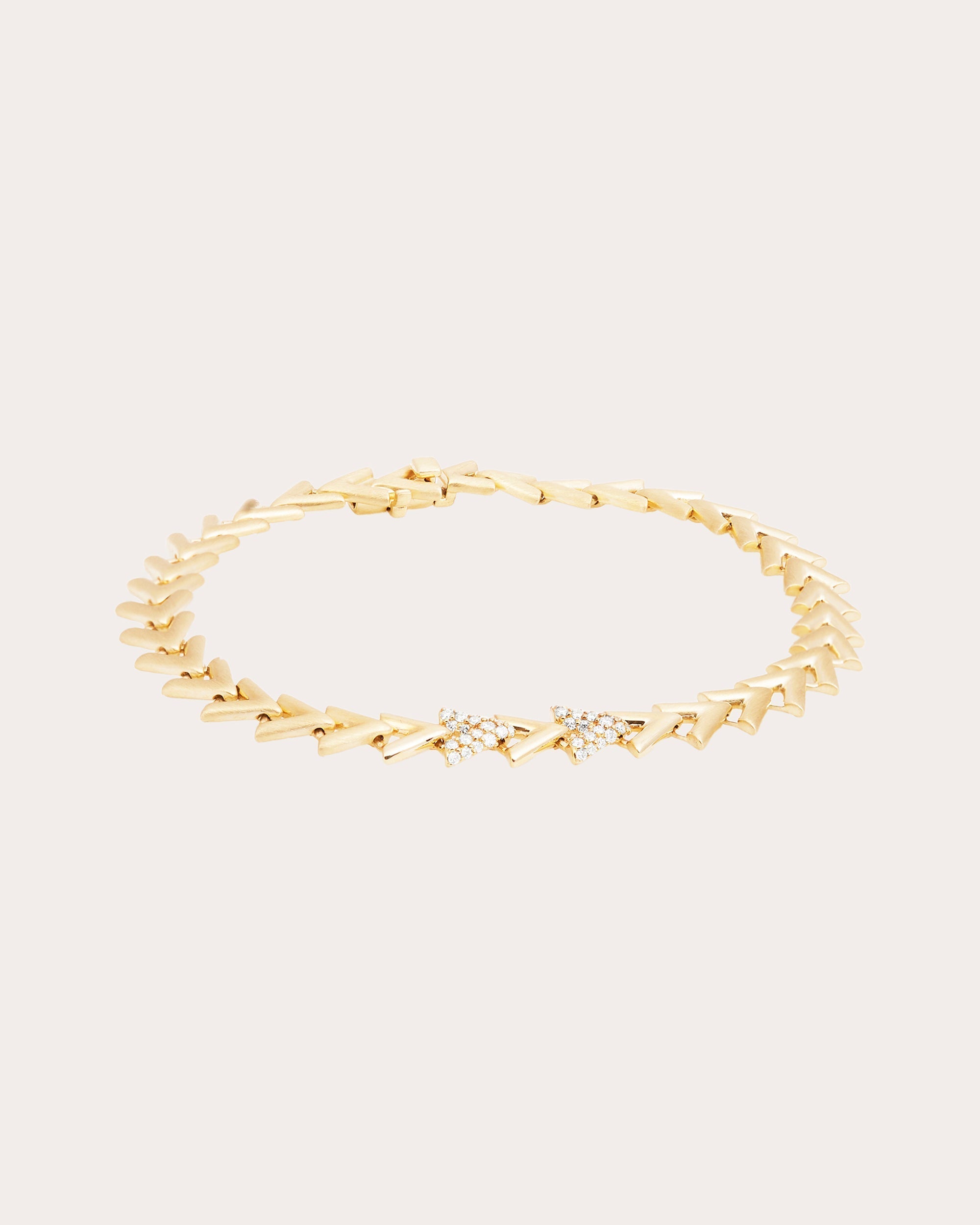Spark 14K Gold Diamond Chevron Link Bracelet