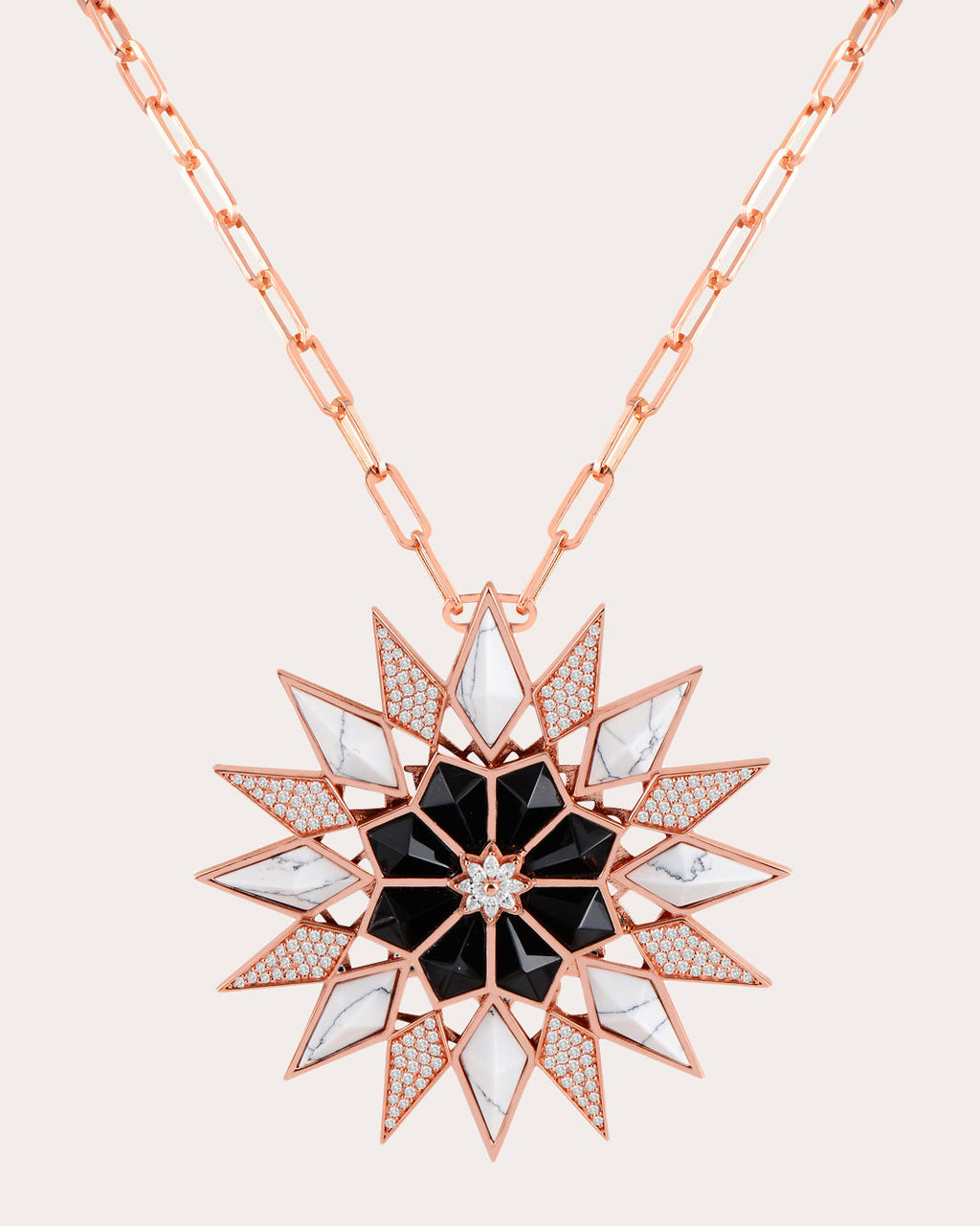 Nord 18K Gold Onyx Agate and Diamond Maxi Medallion Pendant Necklace