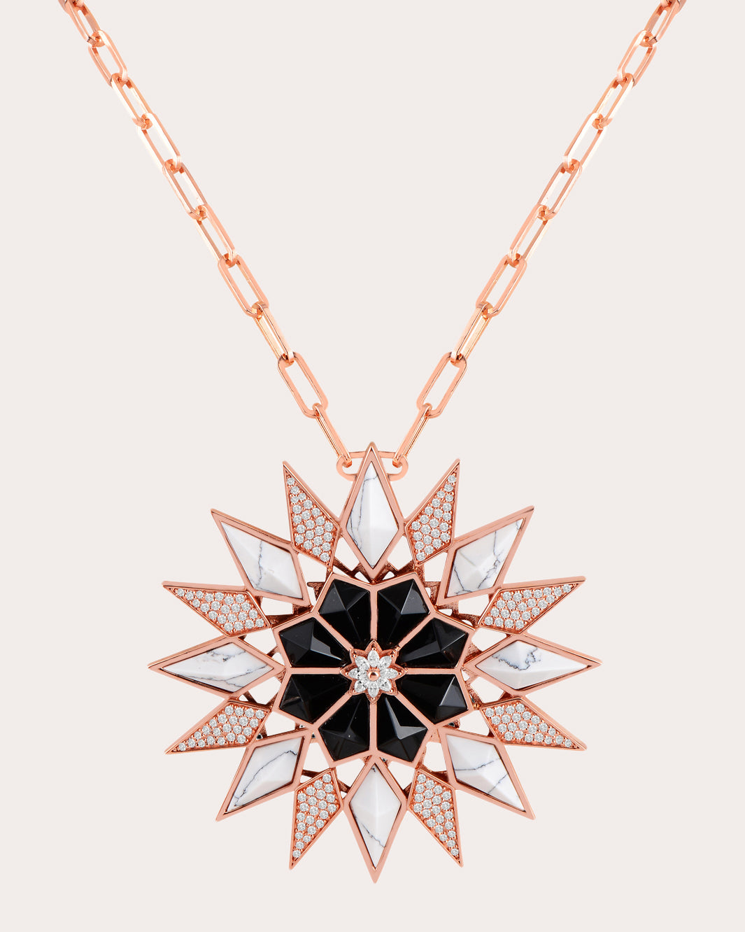 Nord 18K Gold Onyx Agate and Diamond Maxi Medallion Pendant Necklace