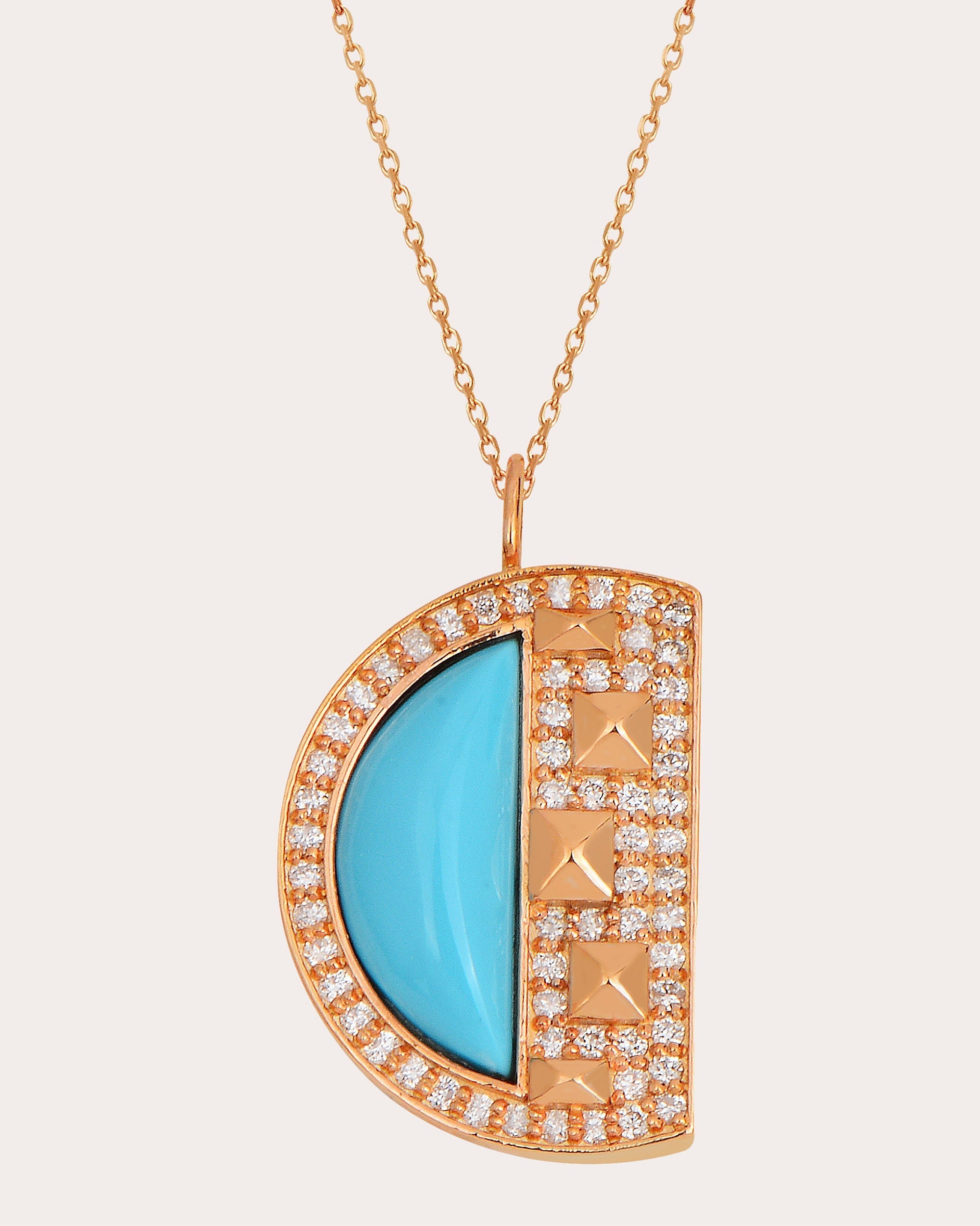 Cairo 18K Gold Turquoise and Diamond Pendant Necklace