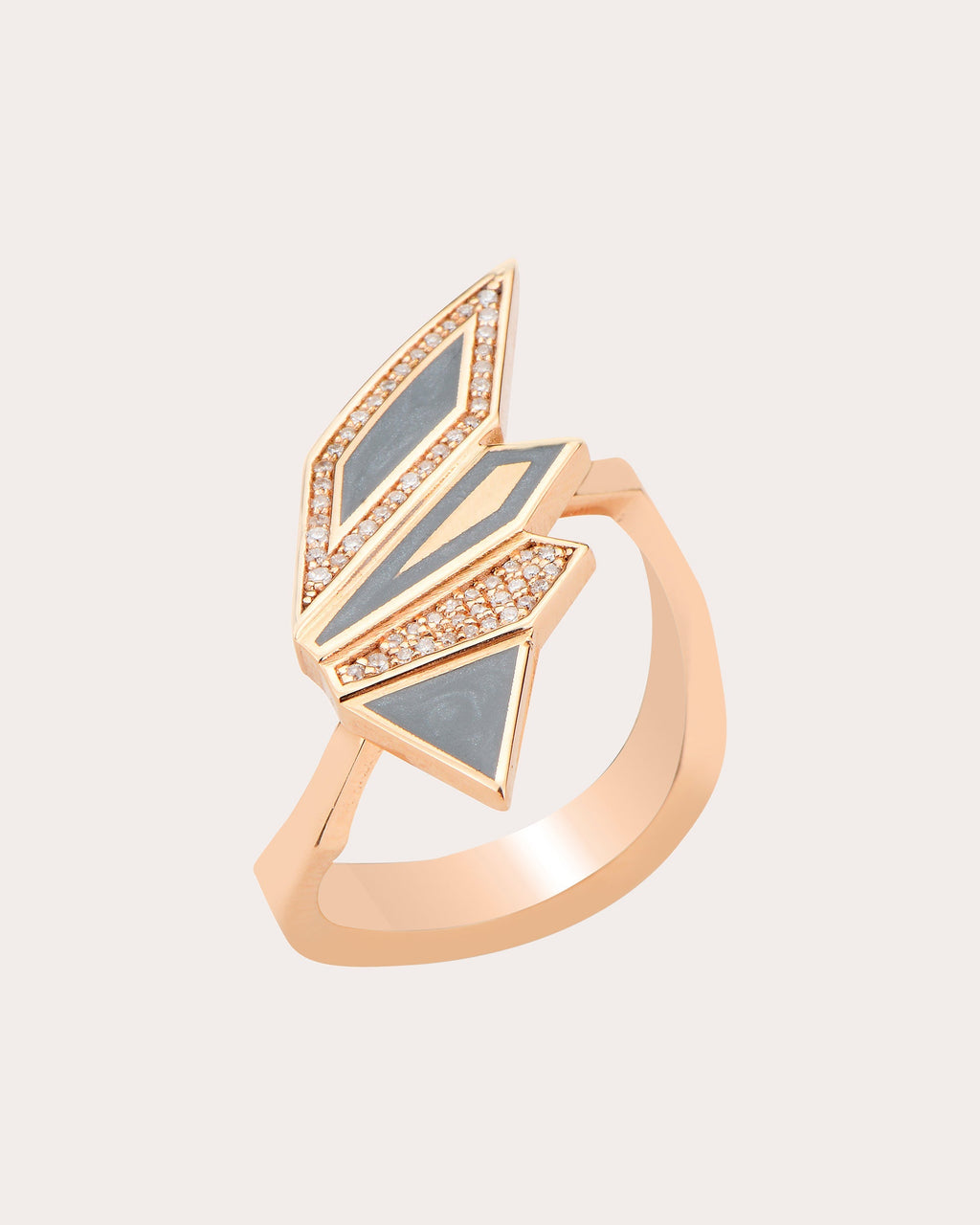 Alis 18K Gold Enamel and Diamond Ring