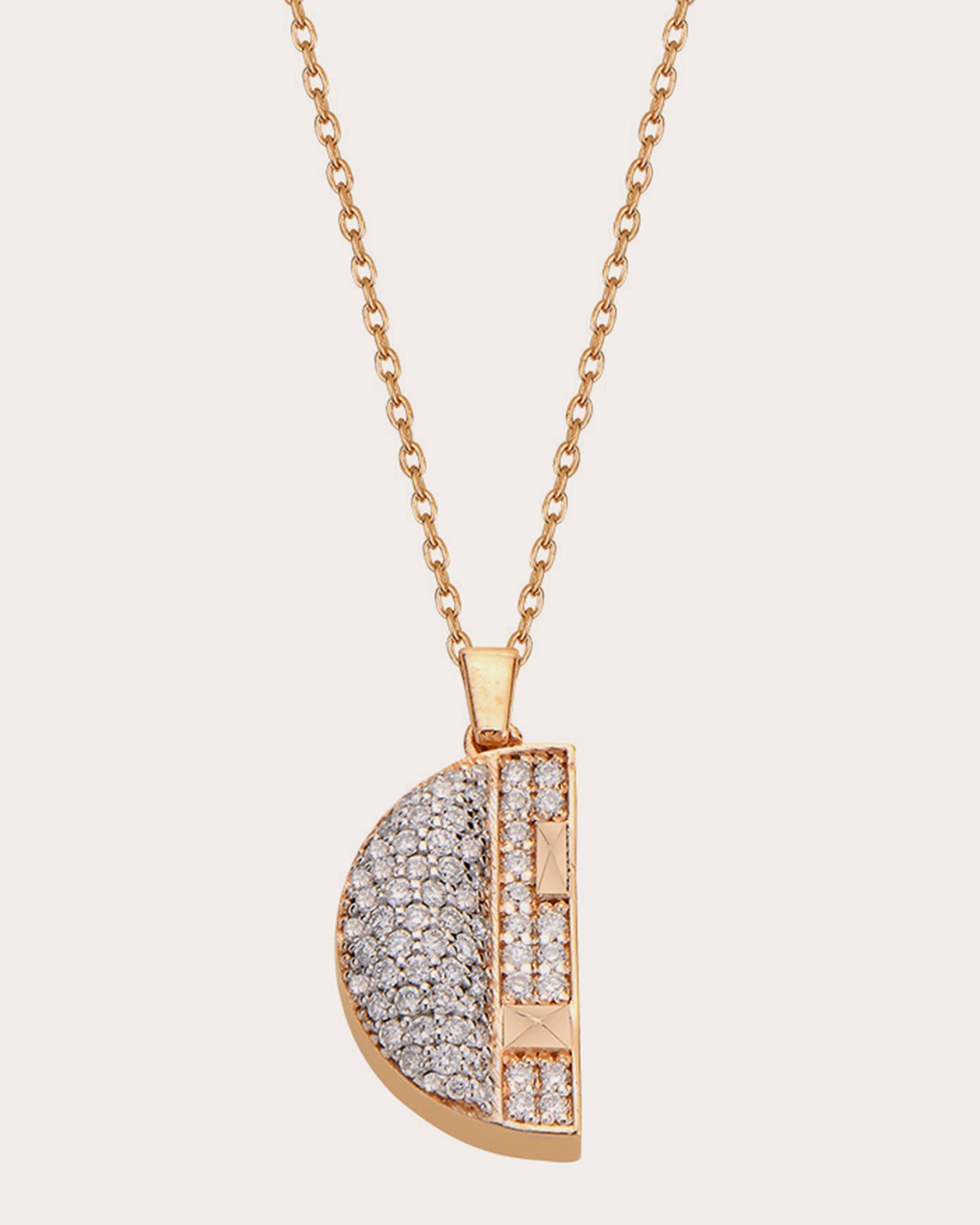 Mini Cairo 18K Gold Diamond Pendant Necklace
