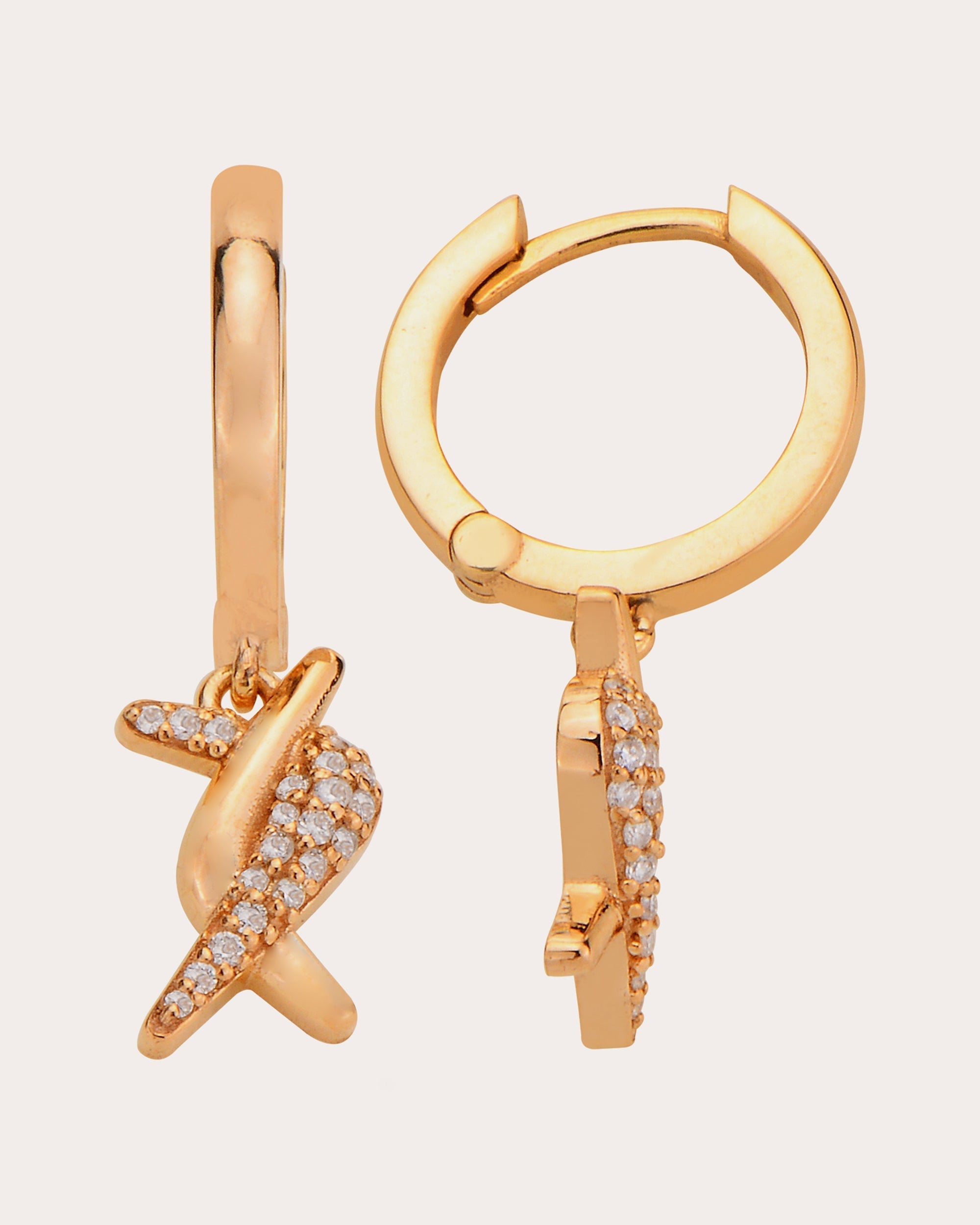 Boomerang 18K Gold Diamond Hoop Earrings