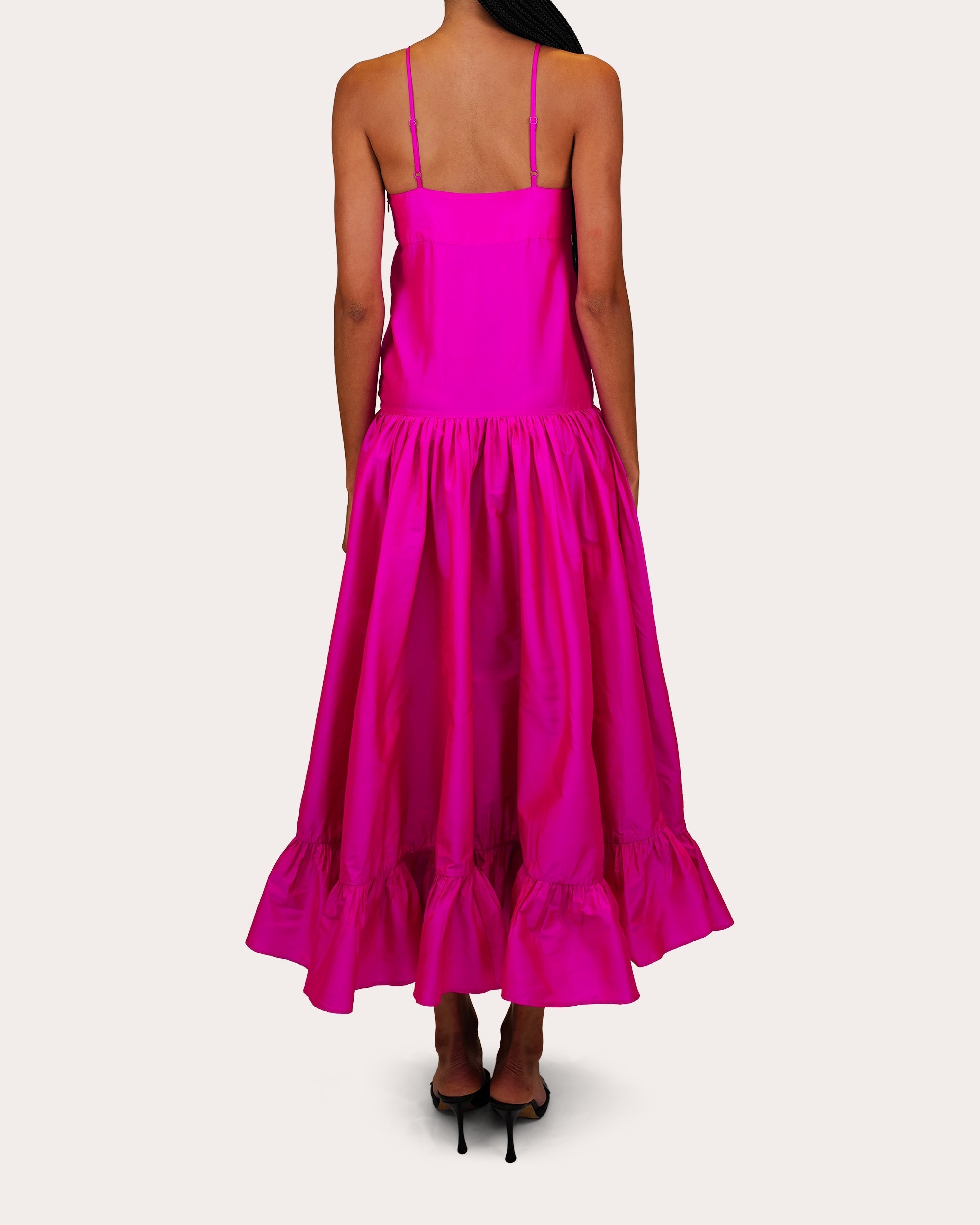 Tanvi Tiered Taffeta Midi Dress