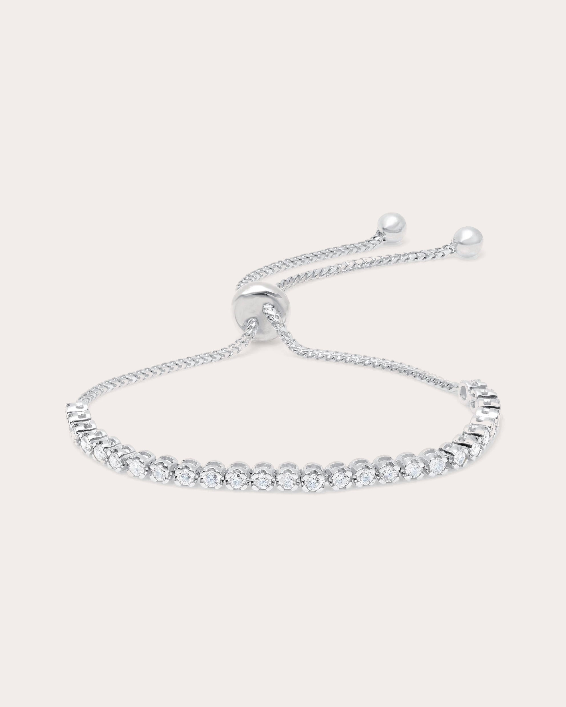 Floating 18K Gold Diamond Bolo Bracelet