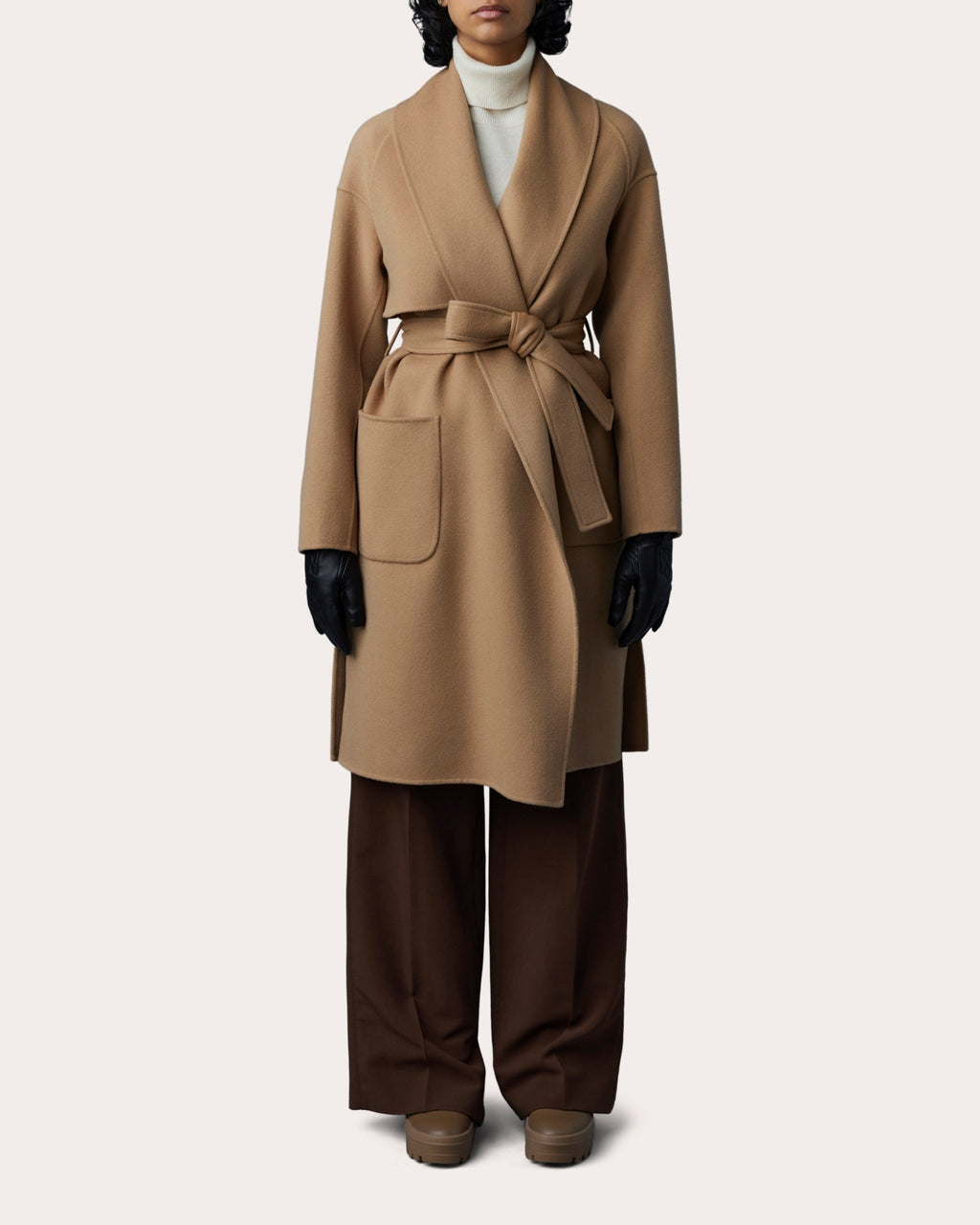 Thalia Double-Faced Wrap Coat