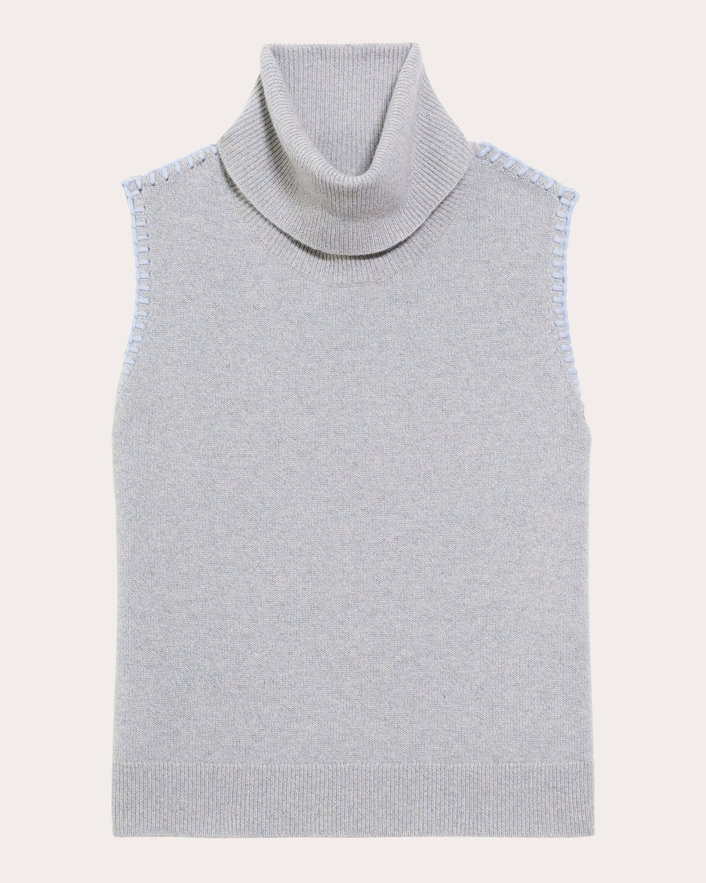 Stitch-Trim Turtleneck Sweater Vest