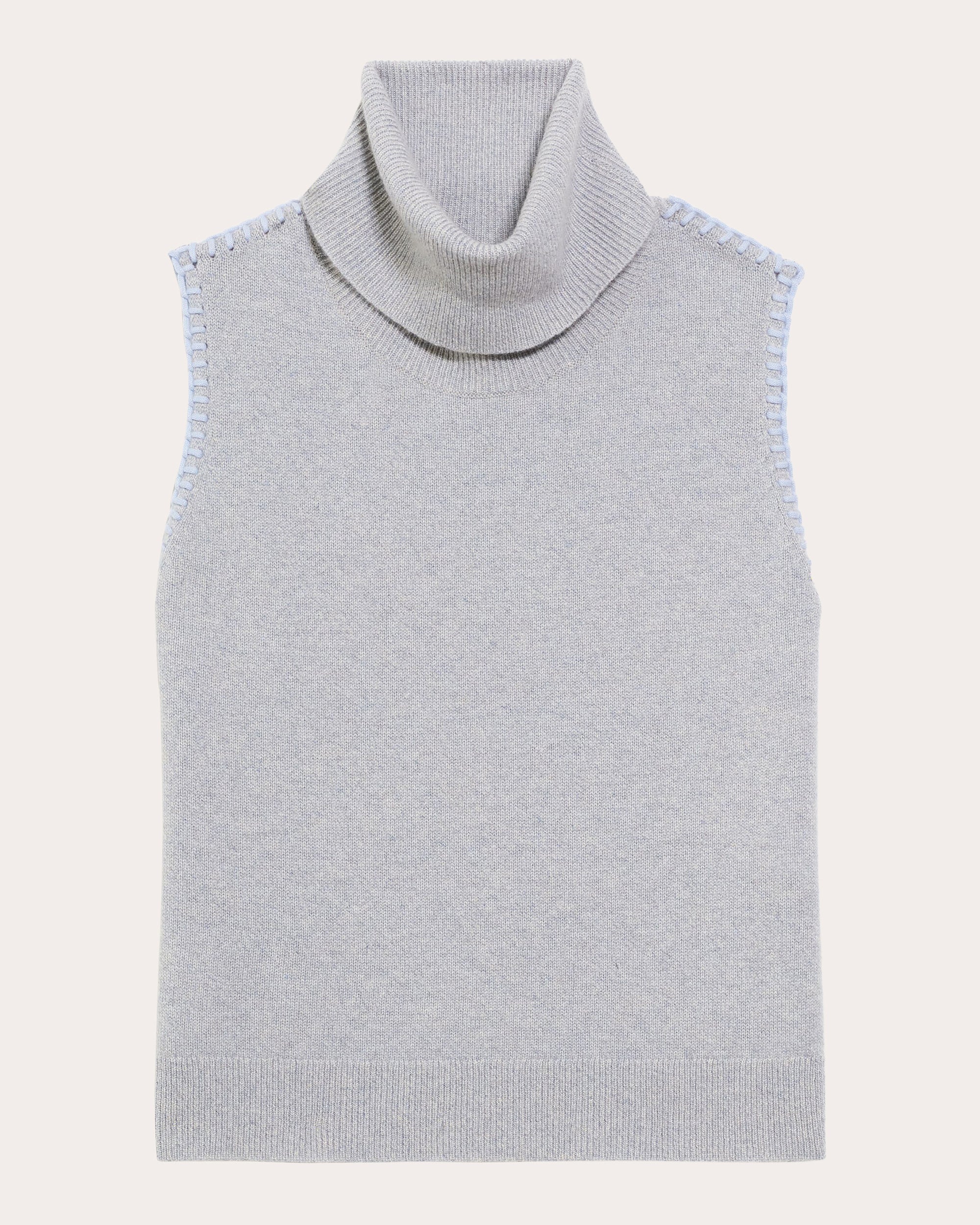 Stitch-Trim Turtleneck Sweater Vest