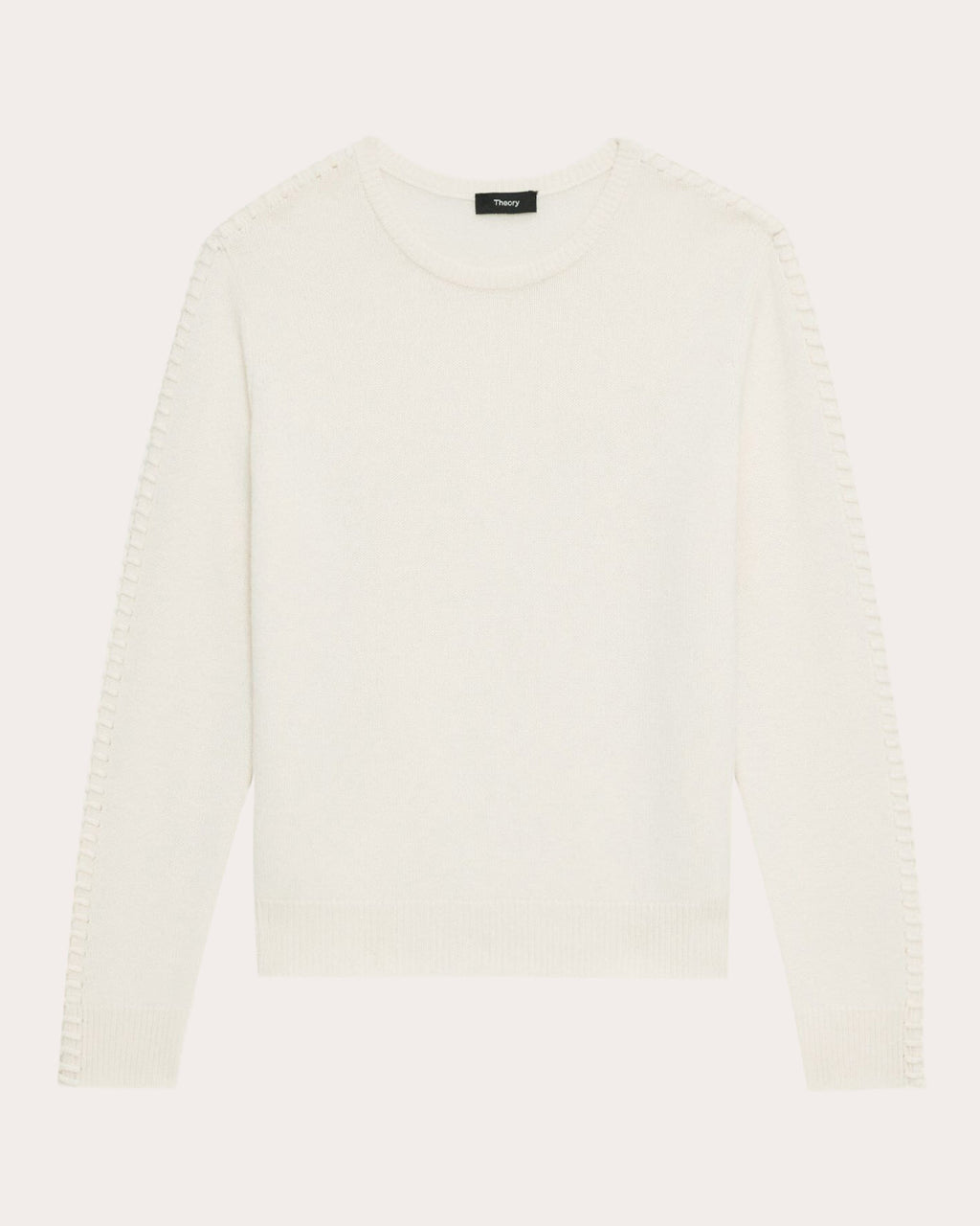 Blanket-Stitch Easy Crewneck Sweater