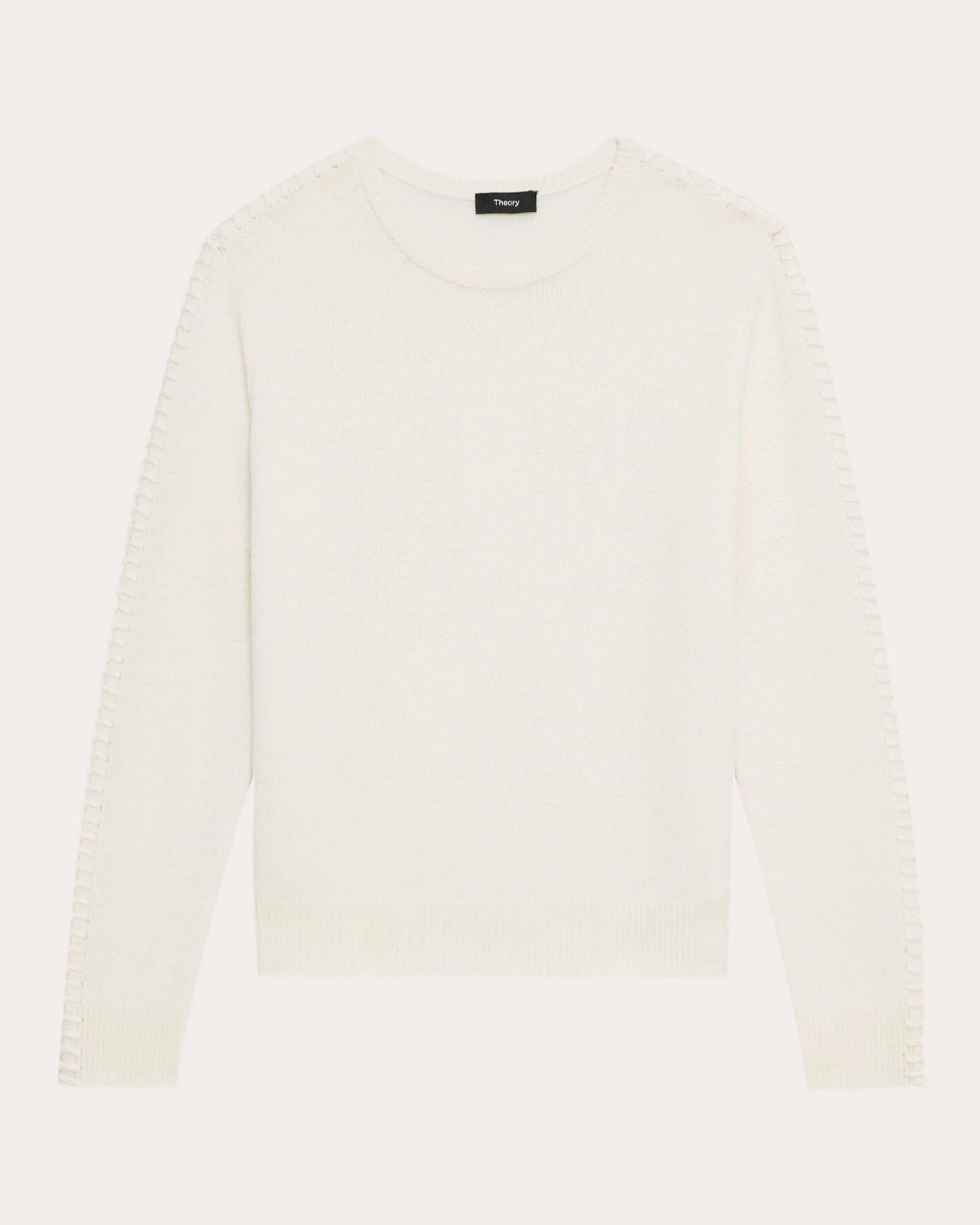 Blanket-Stitch Easy Crewneck Sweater