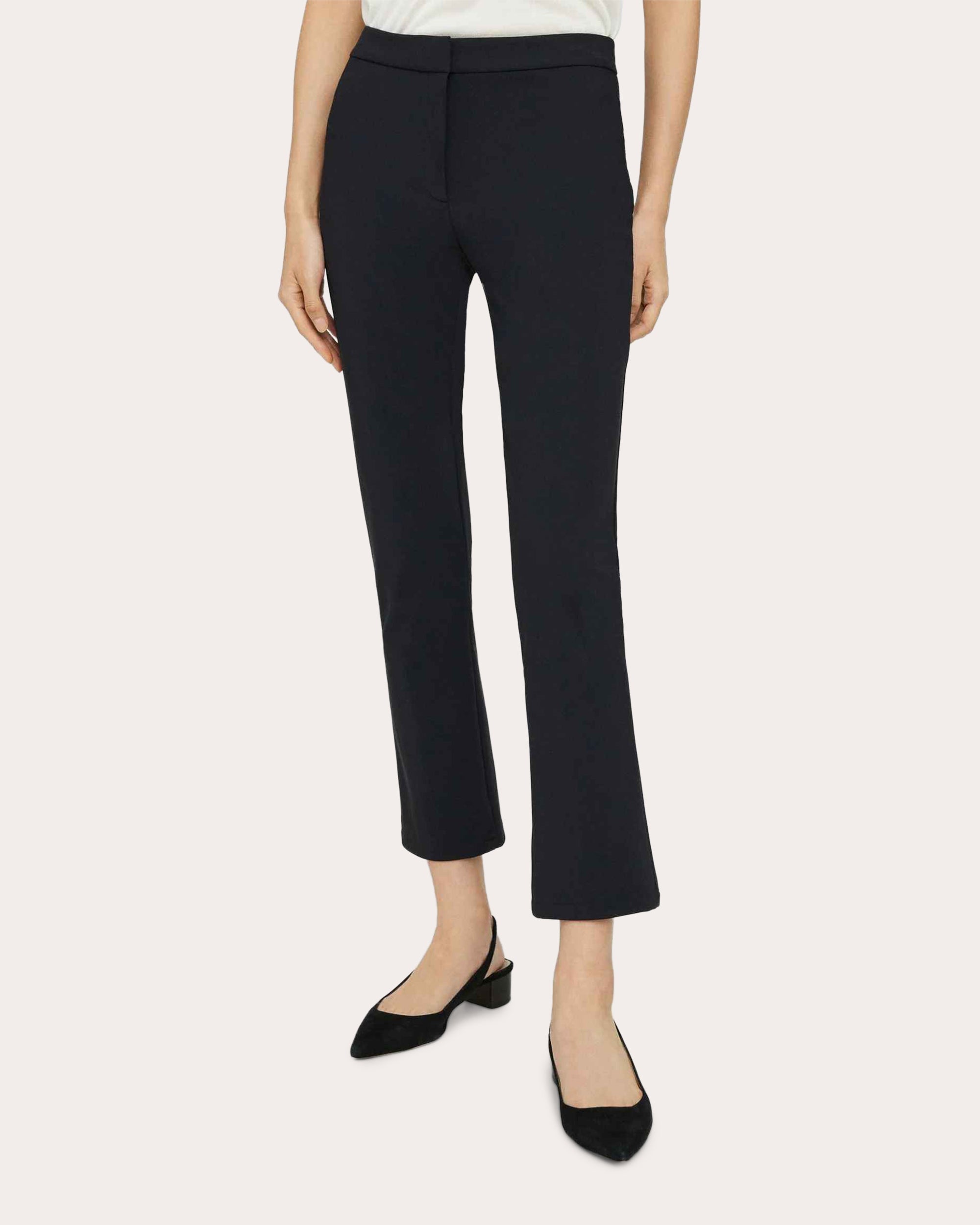 Slim Kick Pull-On Ponte Pants