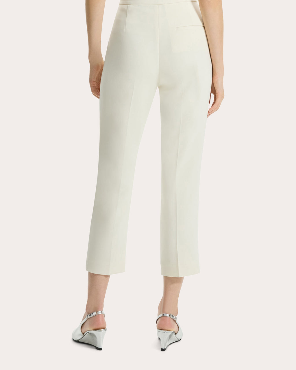 Cropped Slim-Cut Crepe Pants