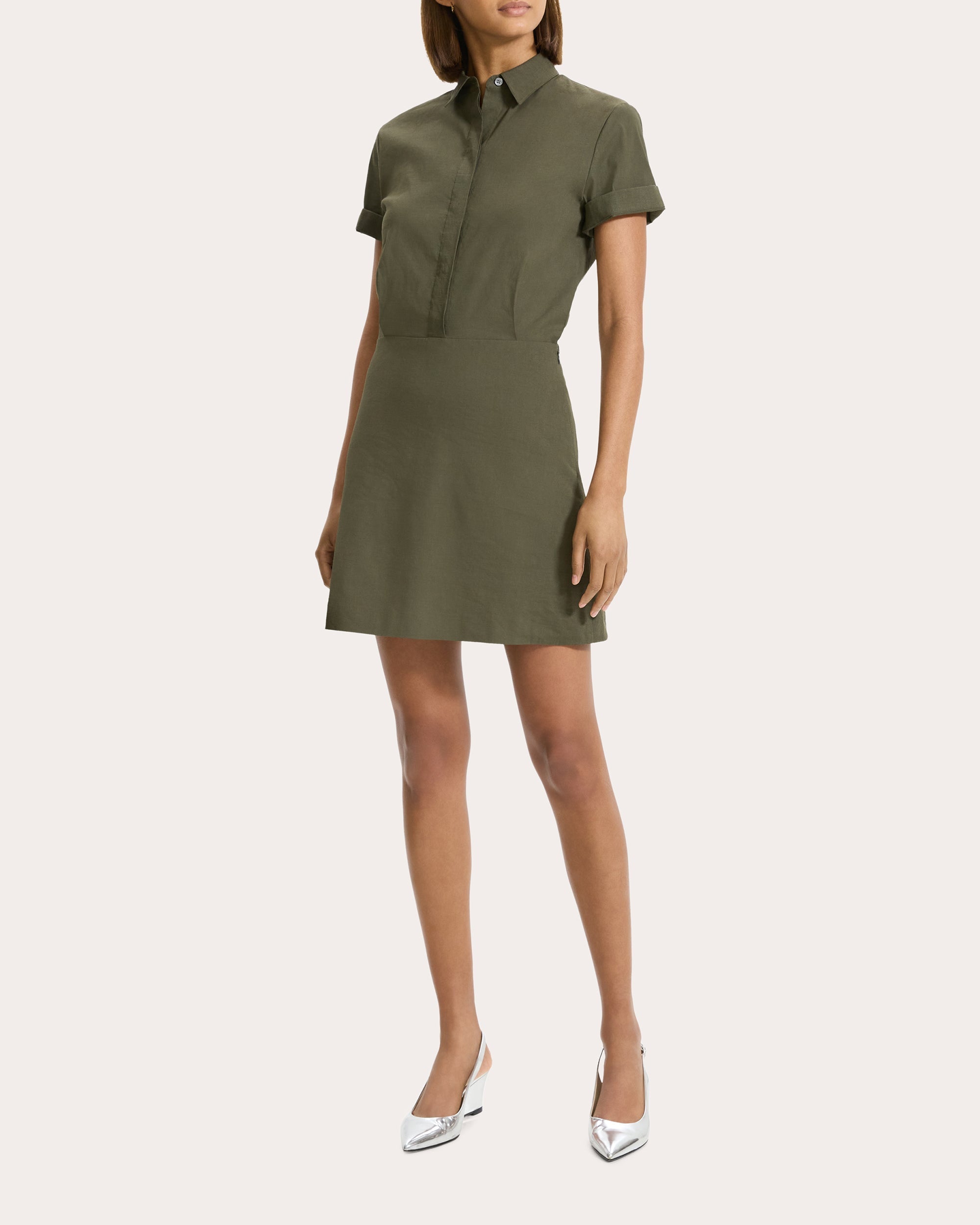 Collared A-Line Mini Dress