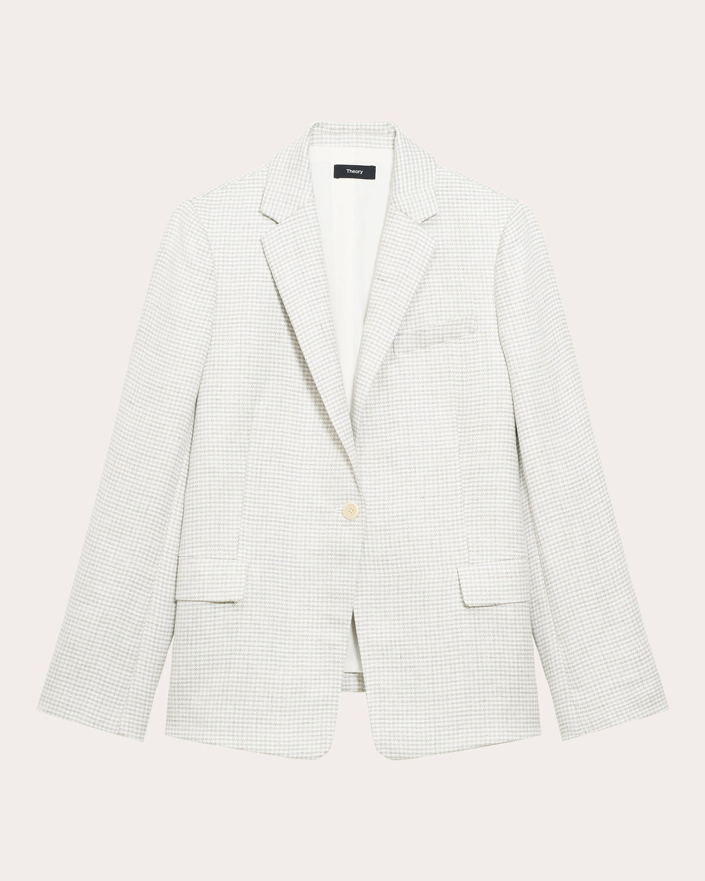 Houndstooth Linen Slim-Fit Blazer