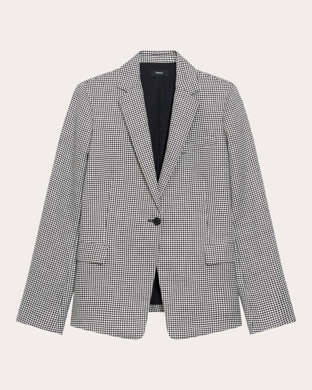 Houndstooth Linen Slim-Fit Blazer