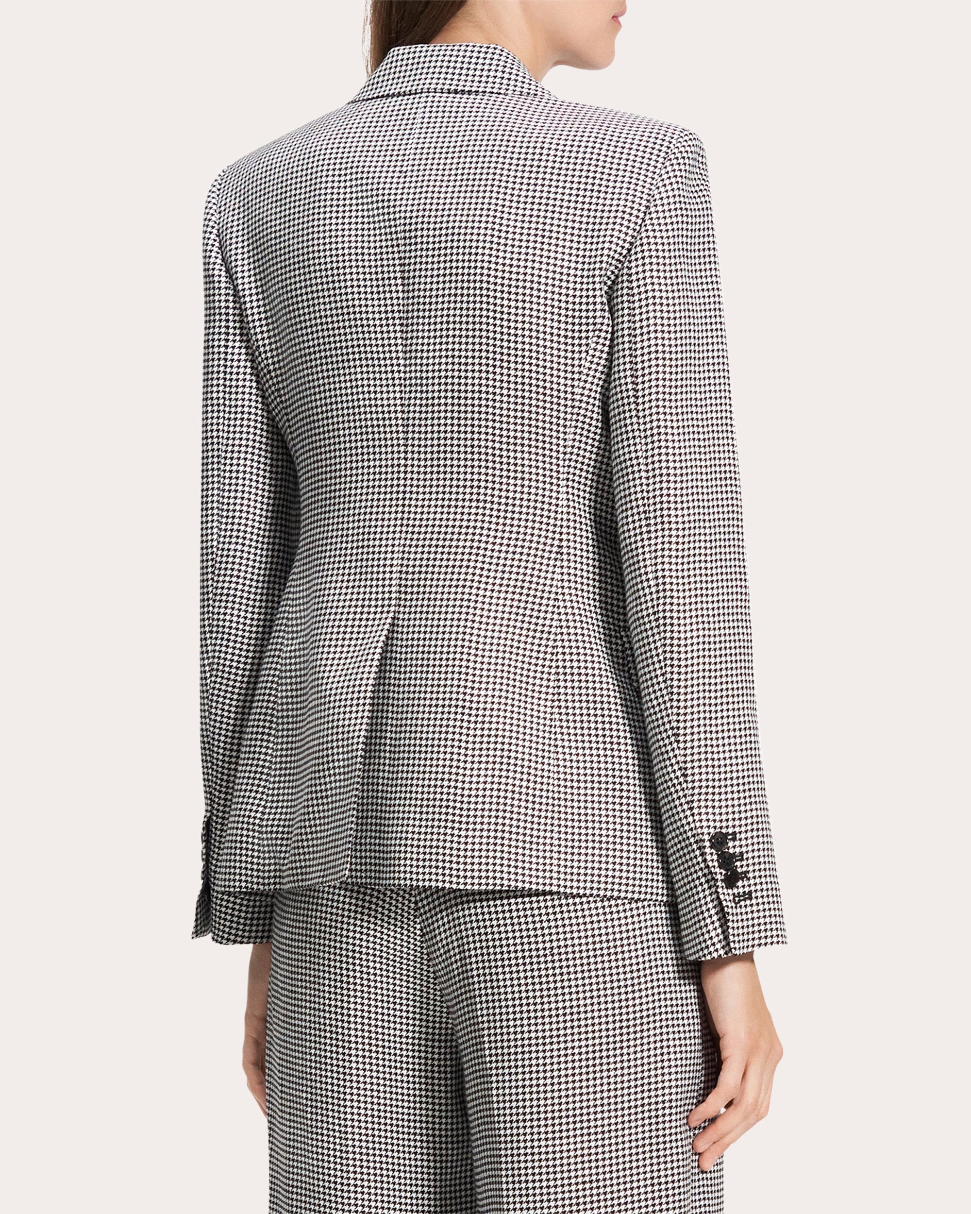 Houndstooth Linen Slim-Fit Blazer
