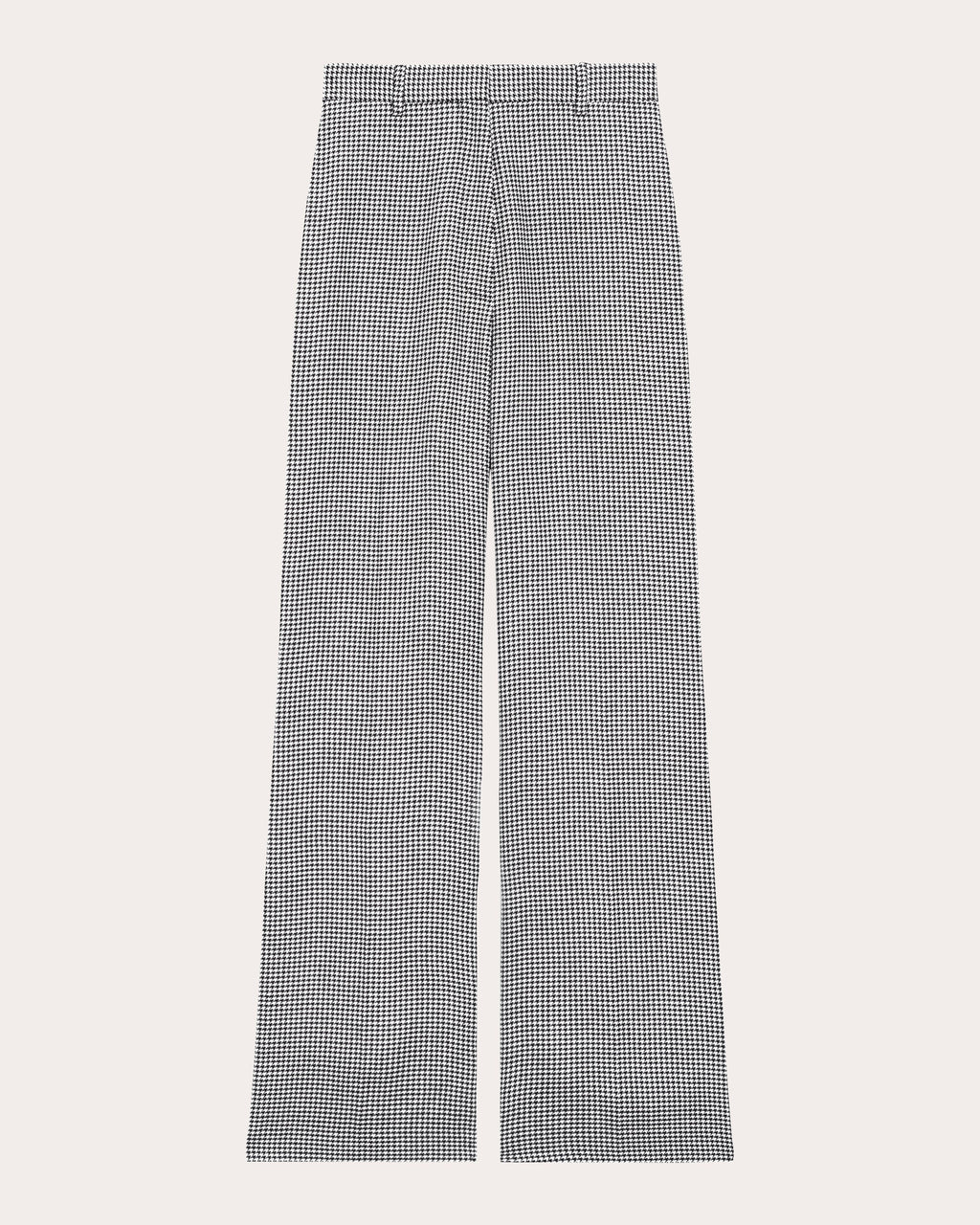 Houndstooth Linen Creased Straight-Leg Trousers