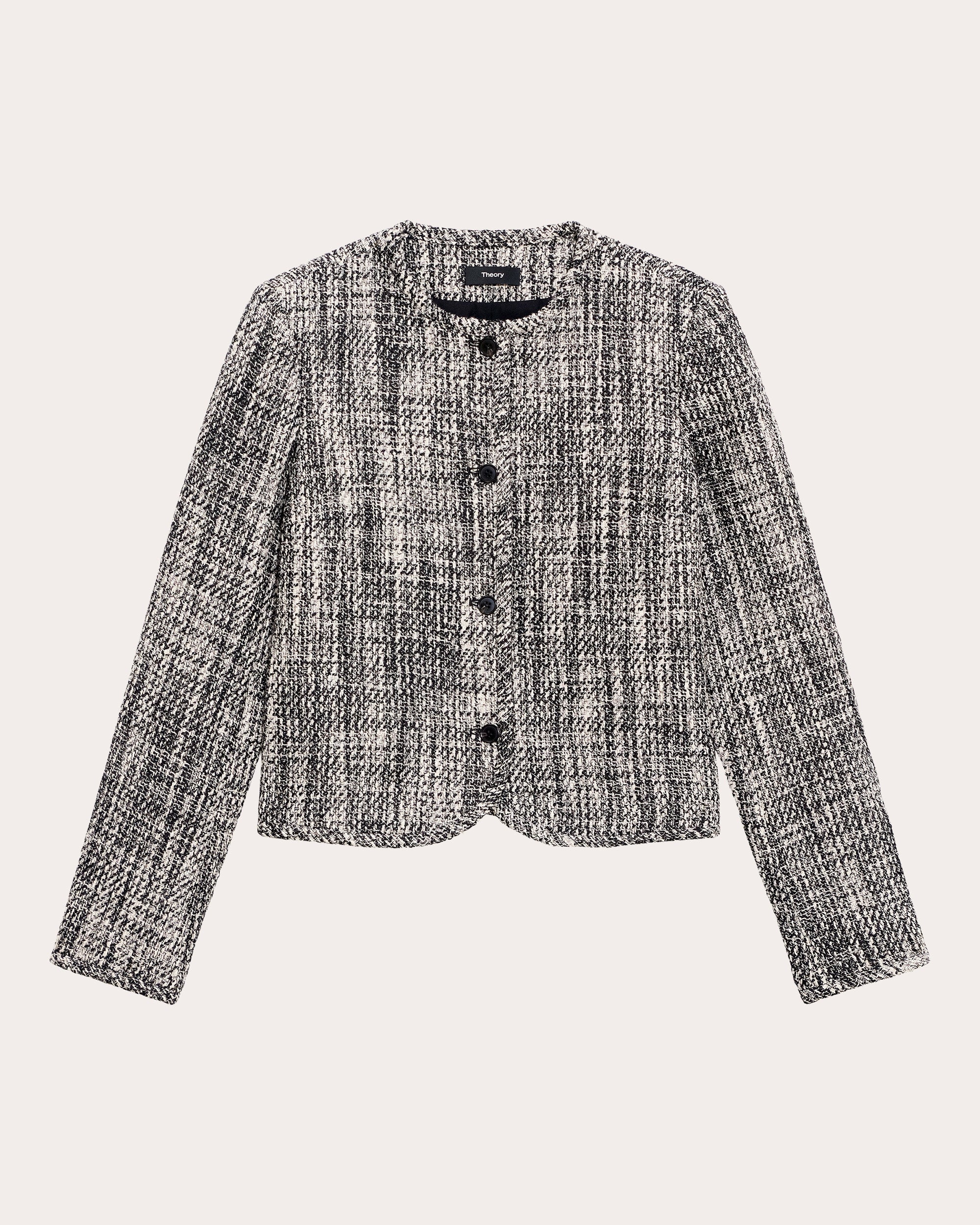 Cotton Tweed Cropped Cardigan Jacket