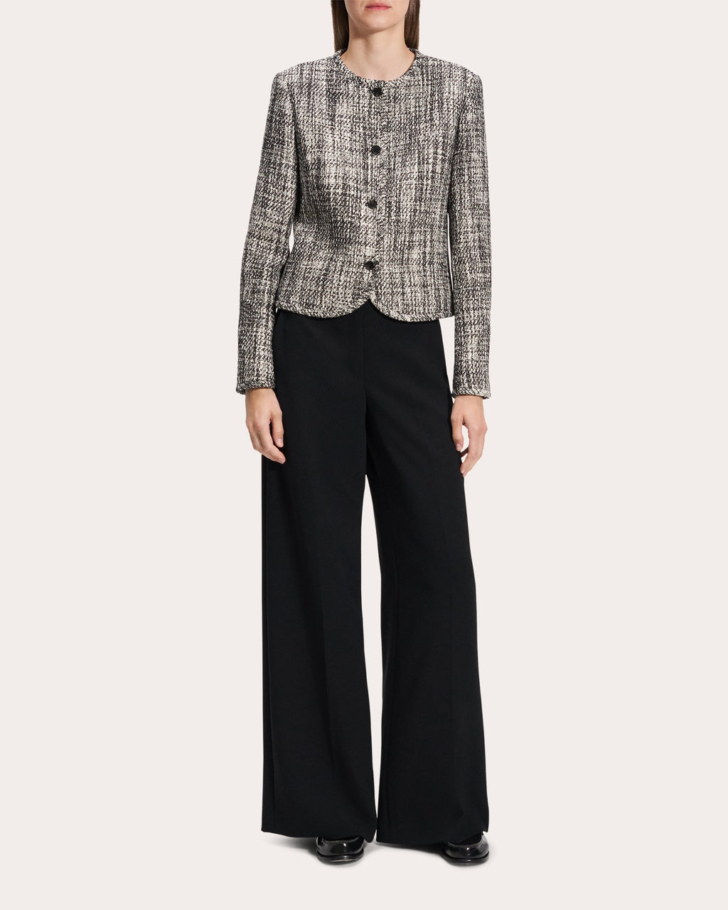 Cotton Tweed Cropped Cardigan Jacket