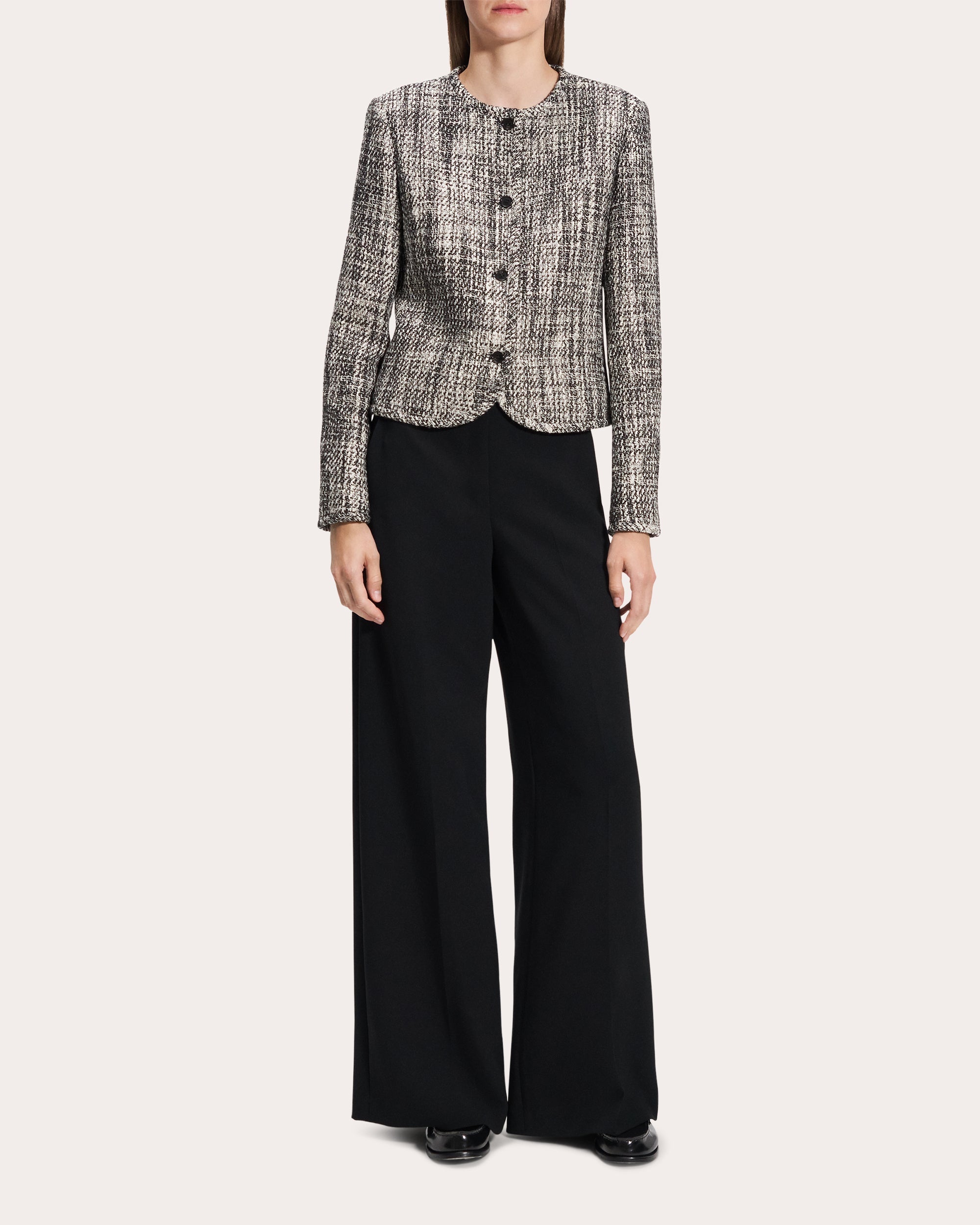 Cotton Tweed Cropped Cardigan Jacket