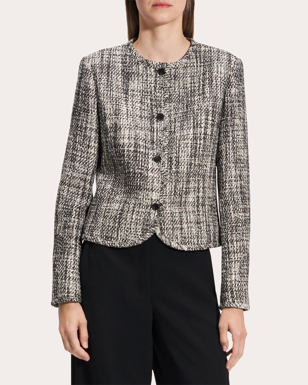 Cotton Tweed Cropped Cardigan Jacket