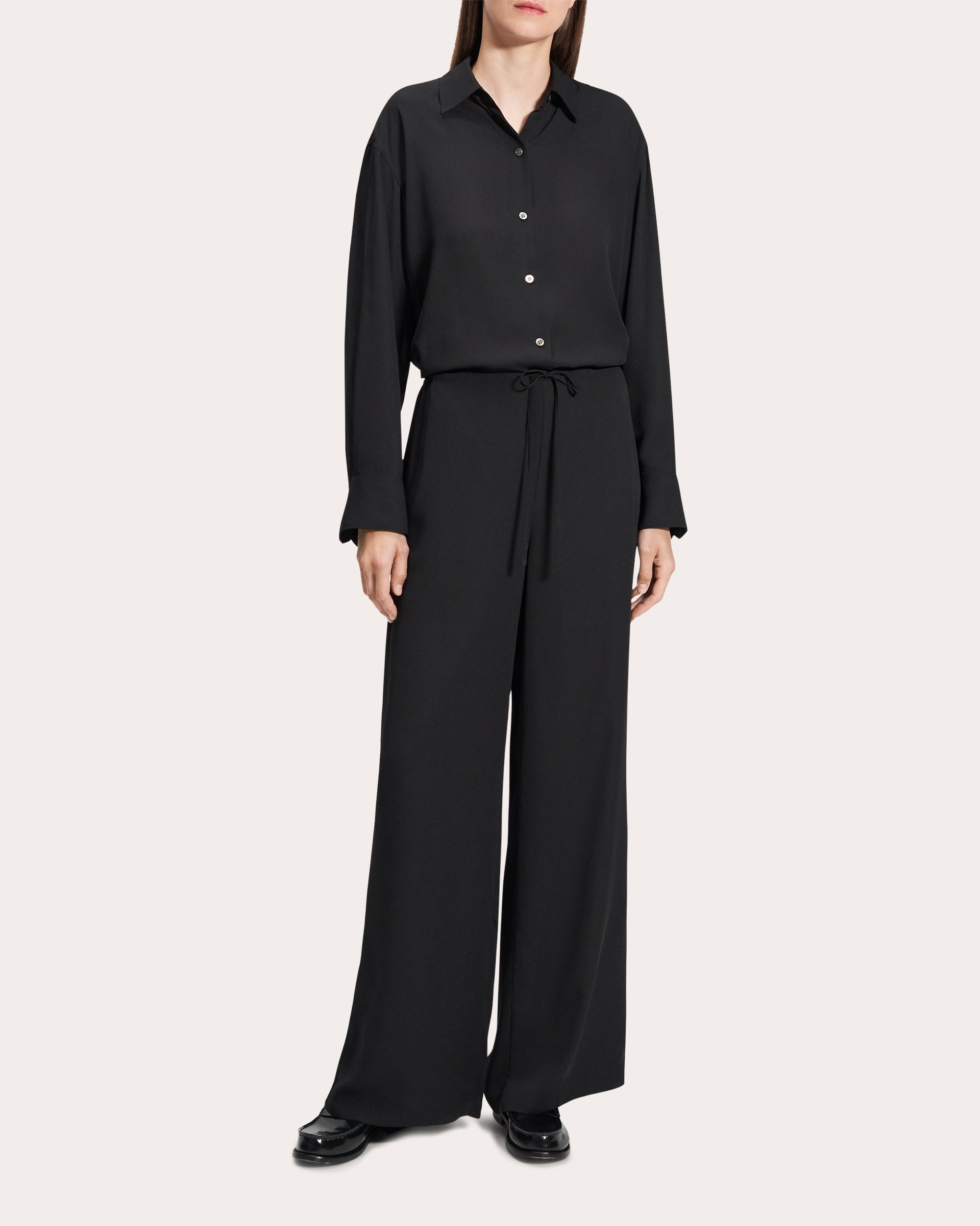 Drawstring Wide-Leg Pants