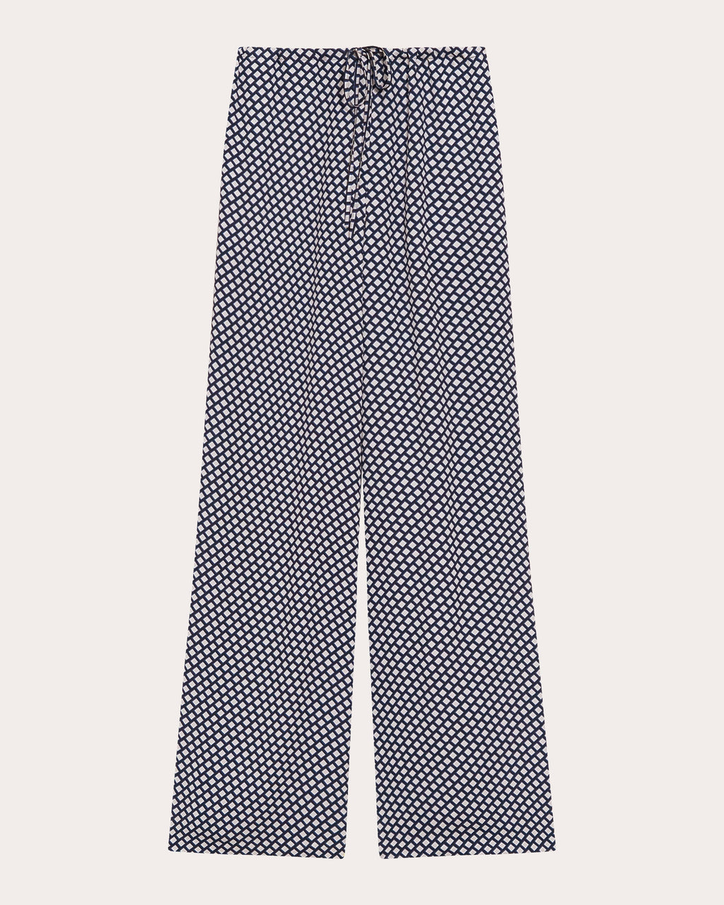 Geometric Drawstring Wide-Leg Pants