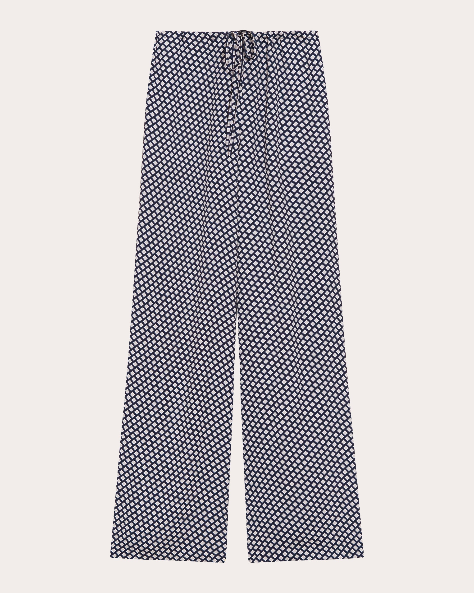 Geometric Drawstring Wide-Leg Pants