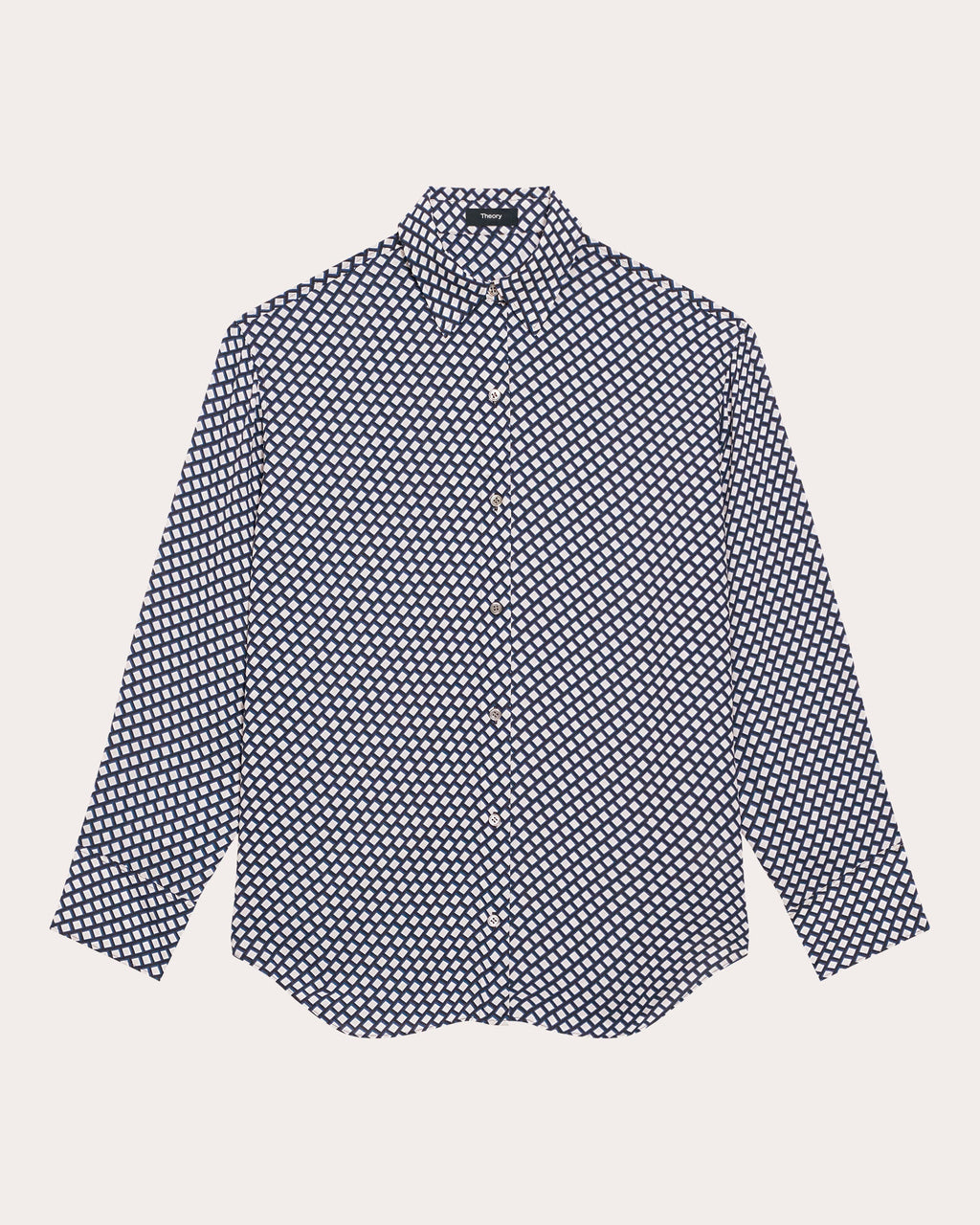 Geometric Button-Up Boyfriend Shirt