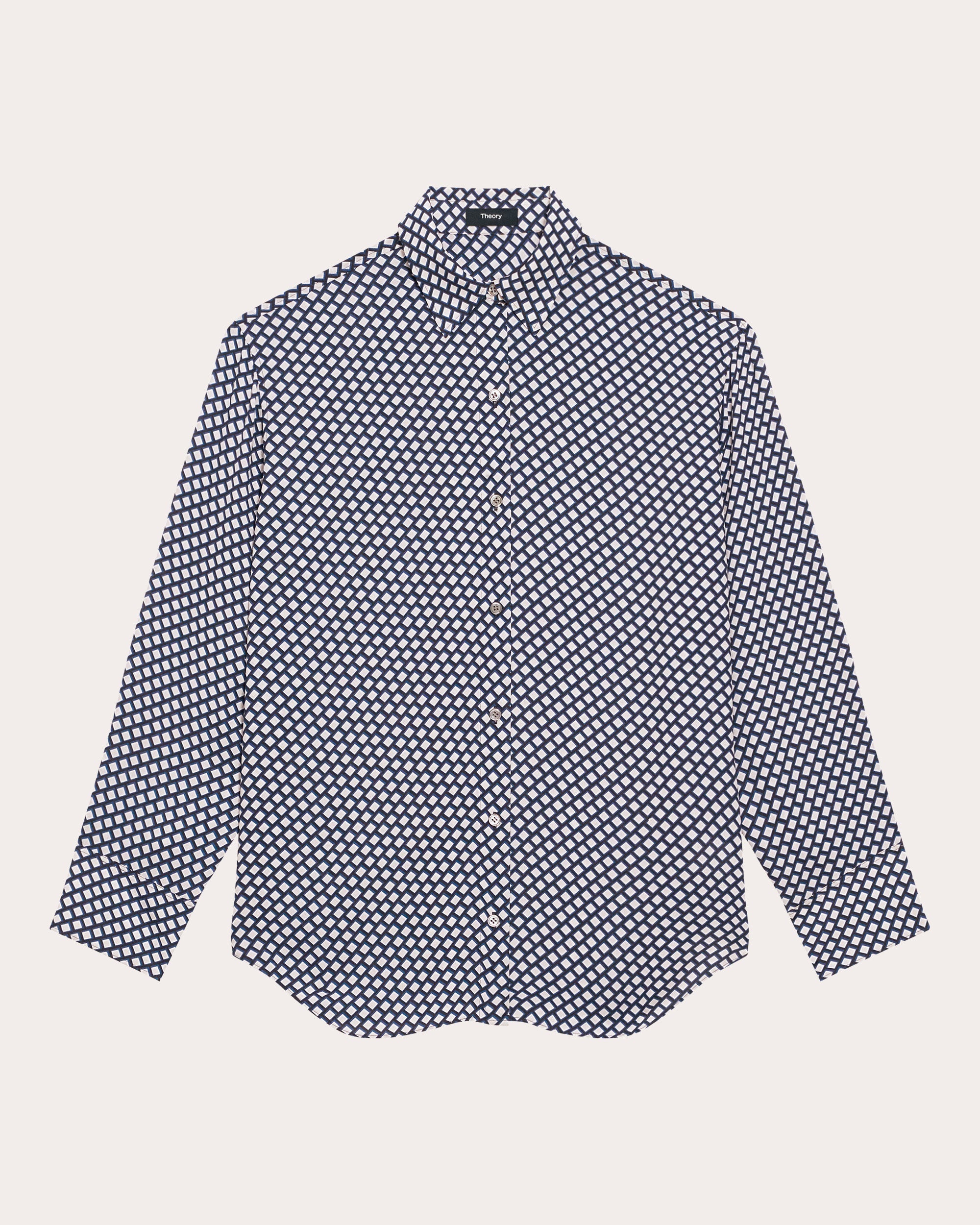 Geometric Button-Up Boyfriend Shirt