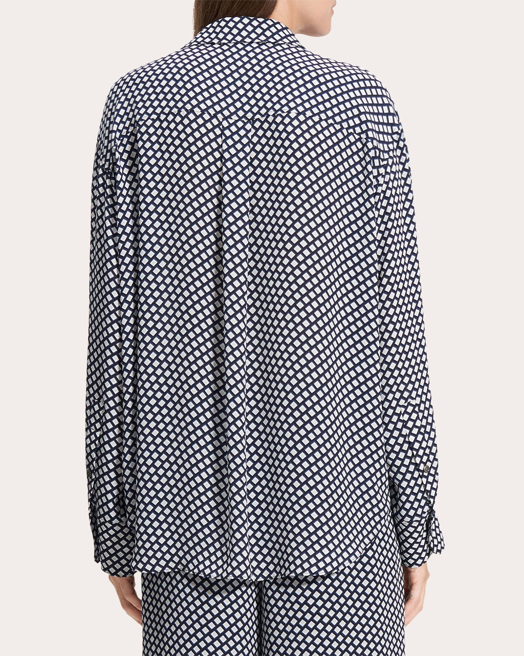 Geometric Button-Up Boyfriend Shirt