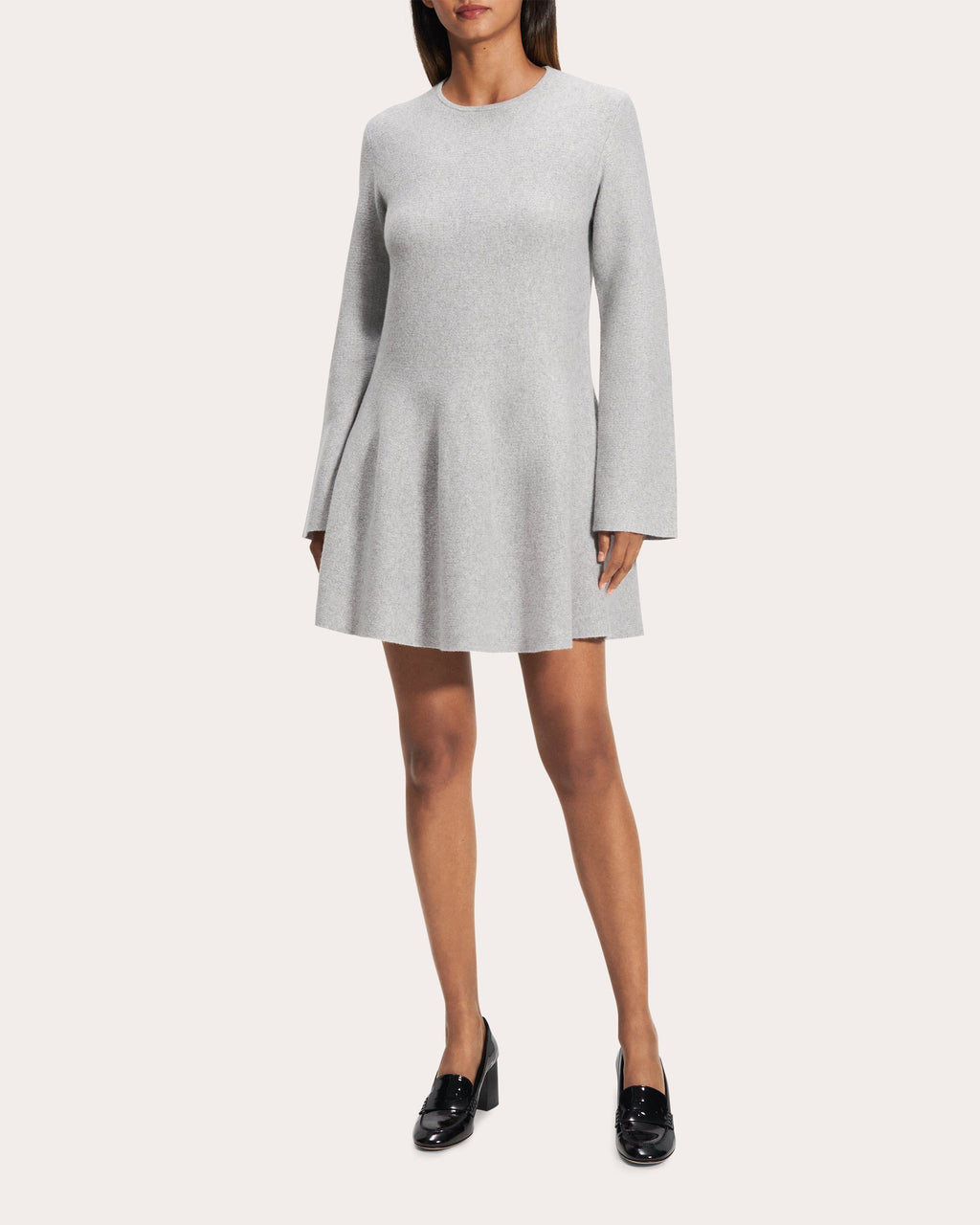 Wool Cashmere Flounced Mini Sweater Dress