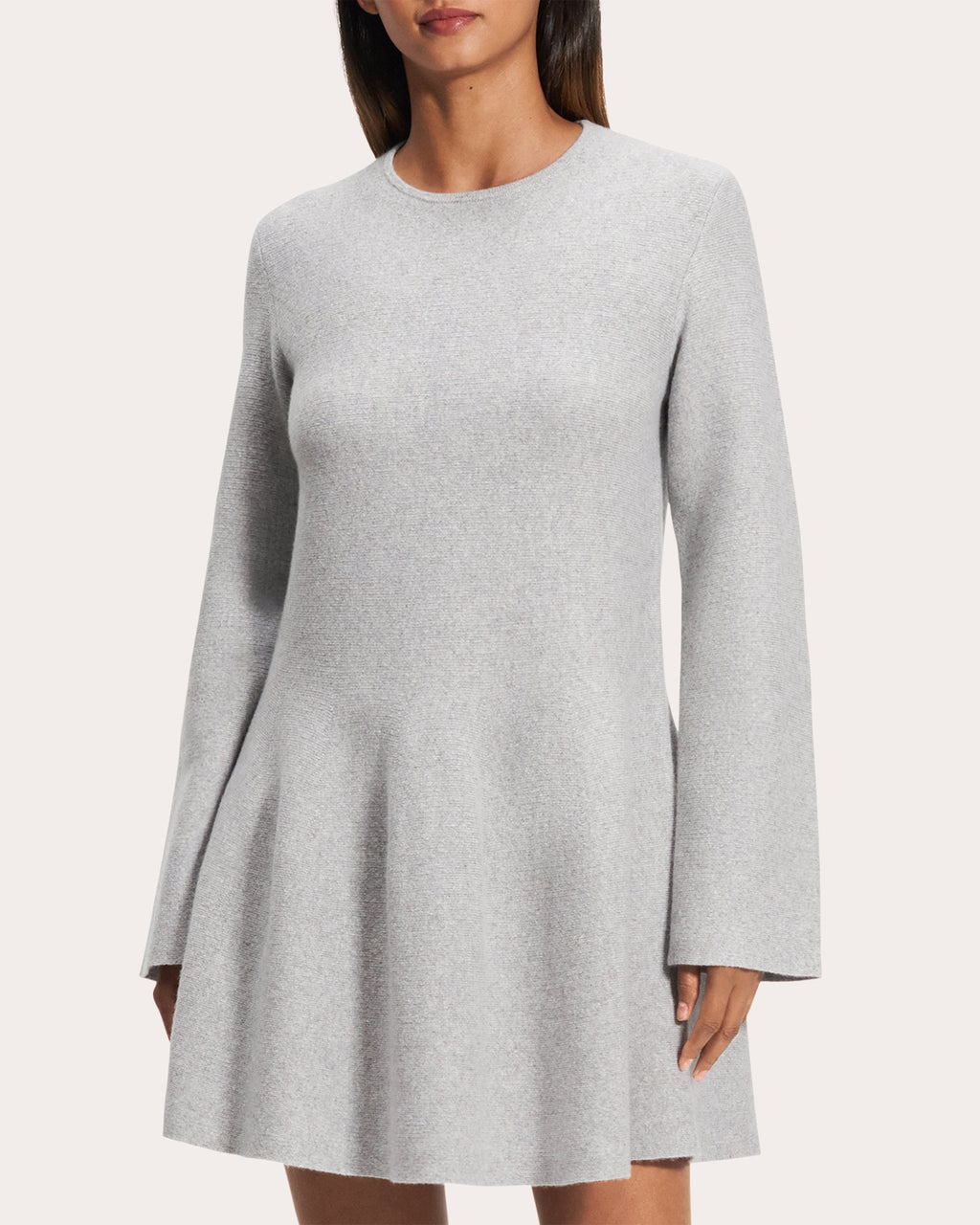 Wool Cashmere Flounced Mini Sweater Dress