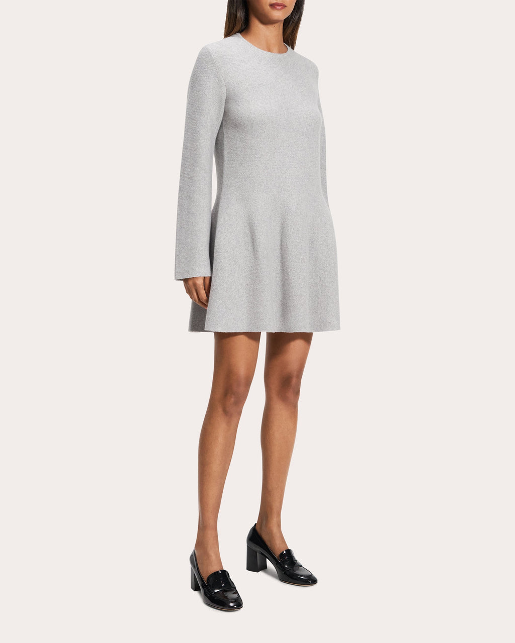 Wool Cashmere Flounced Mini Sweater Dress