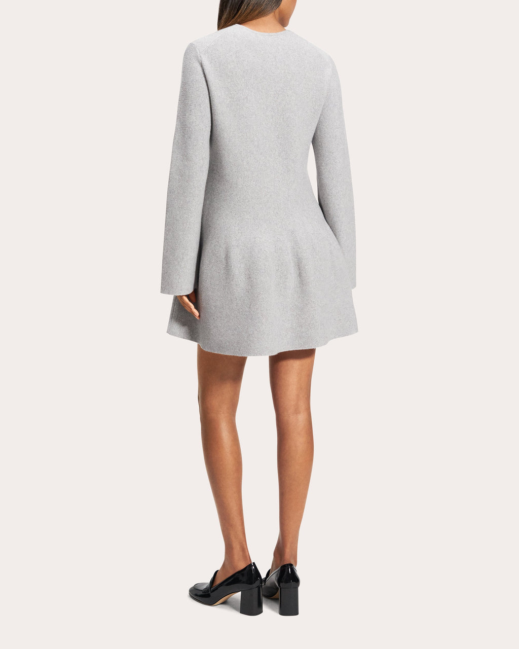 Wool Cashmere Flounced Mini Sweater Dress
