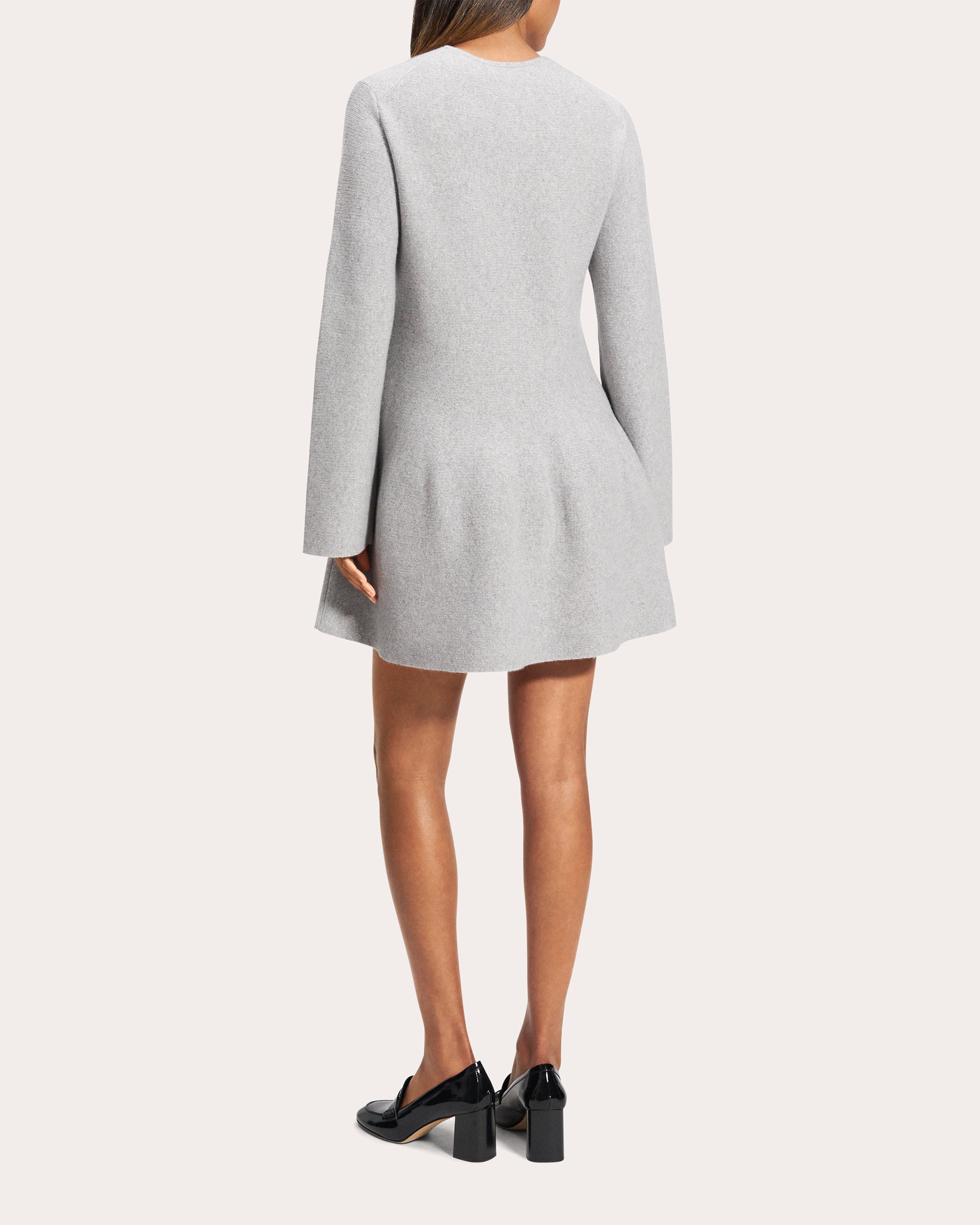 Wool Cashmere Flounced Mini Sweater Dress