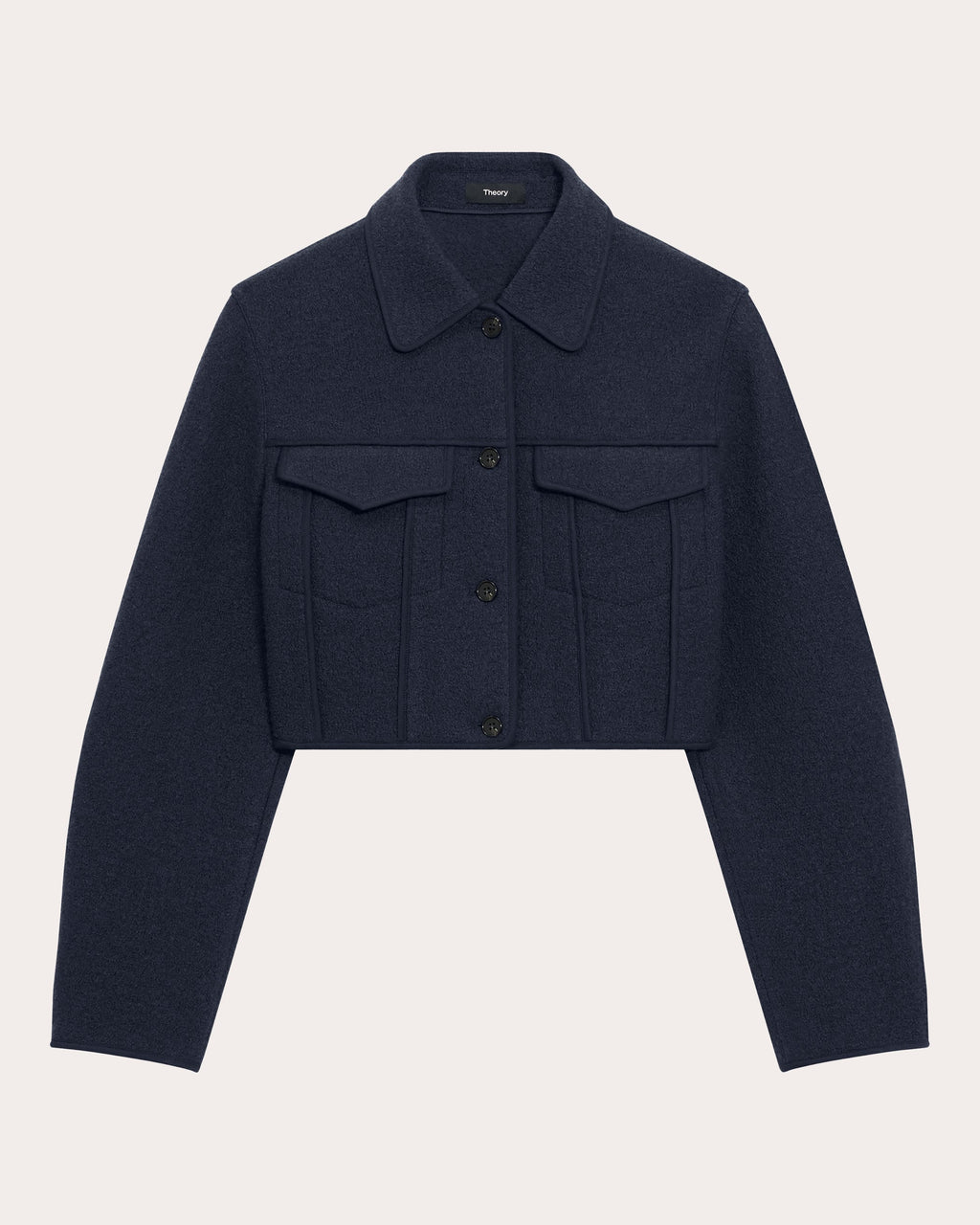 Wool Bouclé Cropped Trucker Jacket