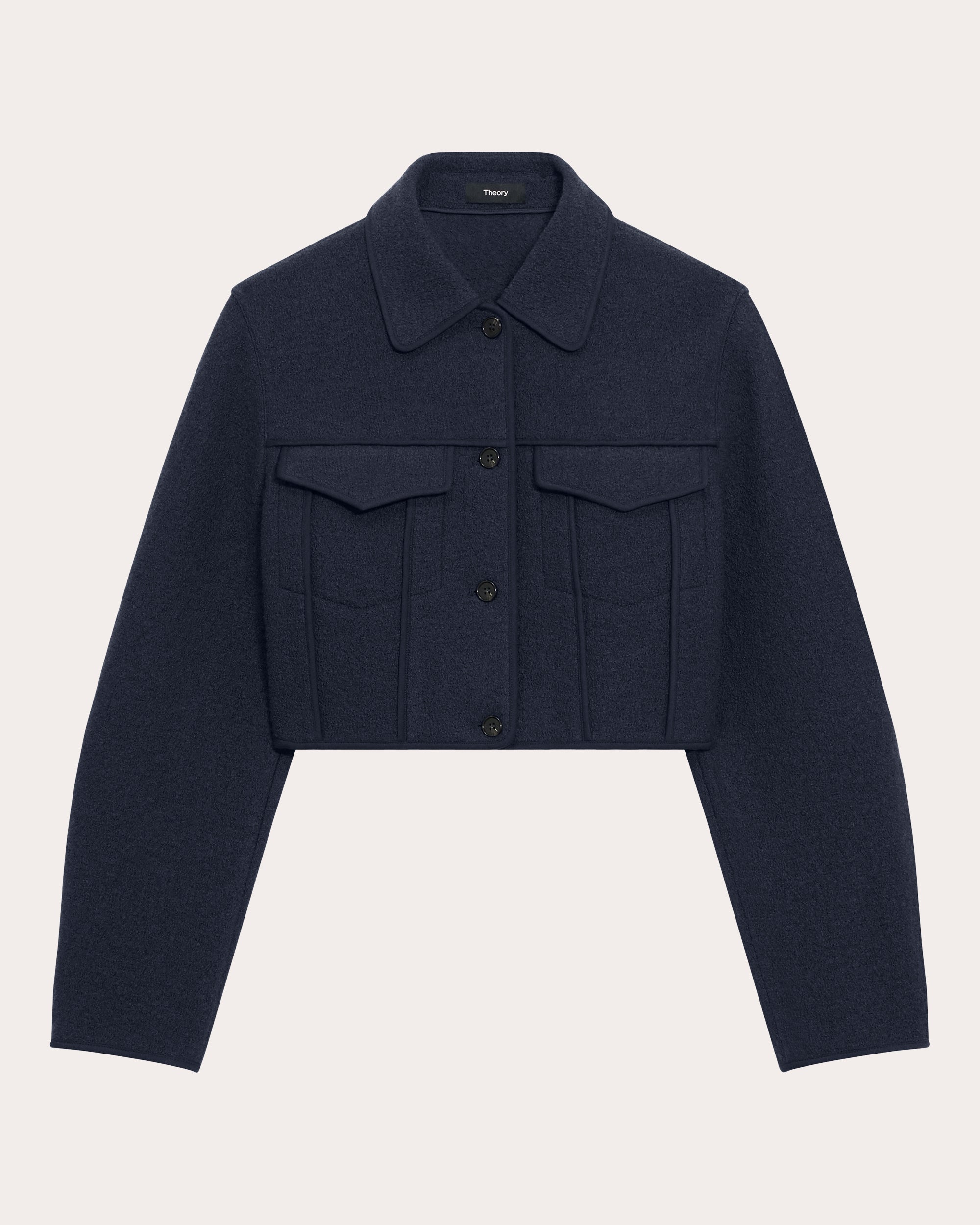 Wool Bouclé Cropped Trucker Jacket