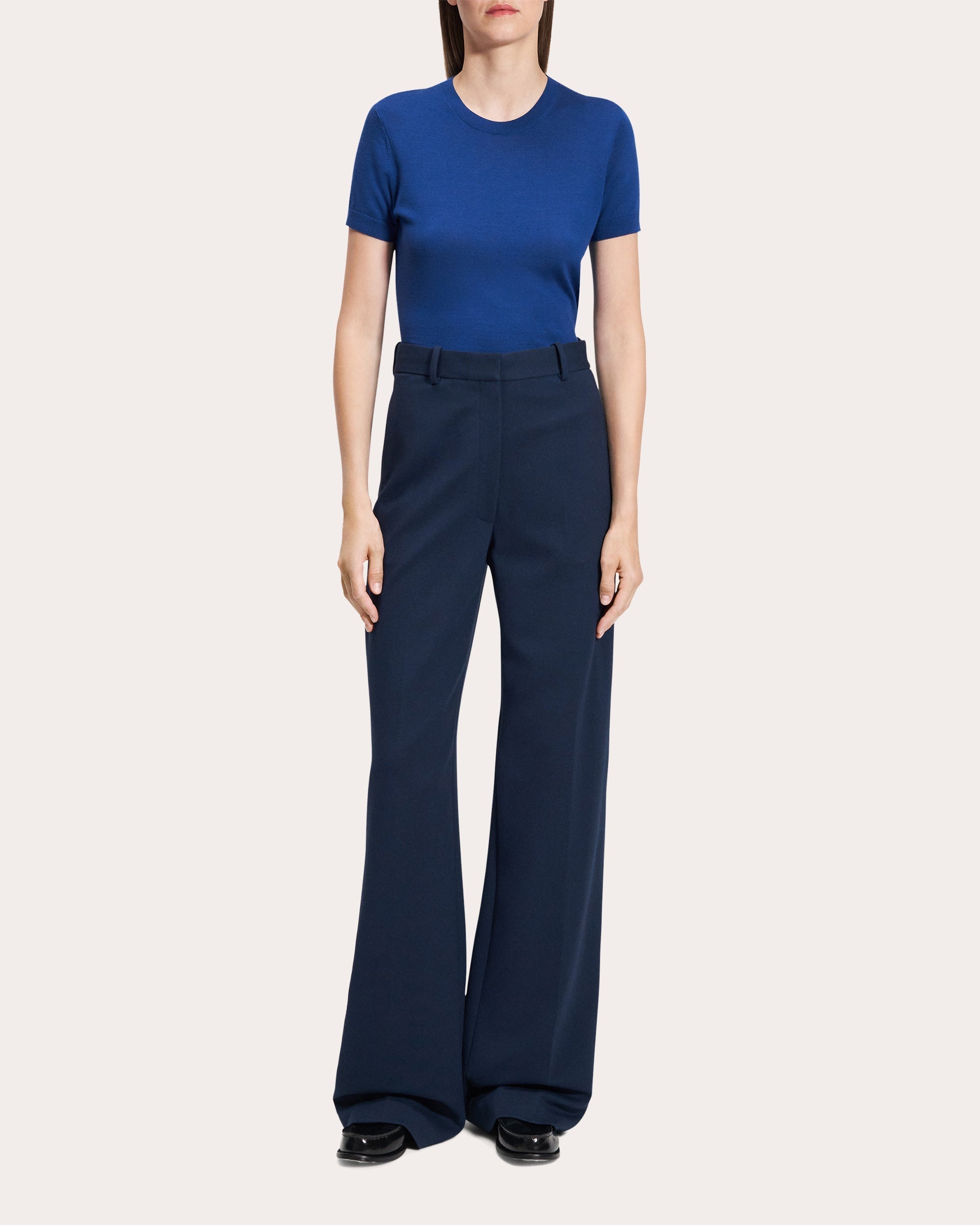 Classic Creased Straight-Leg Trousers
