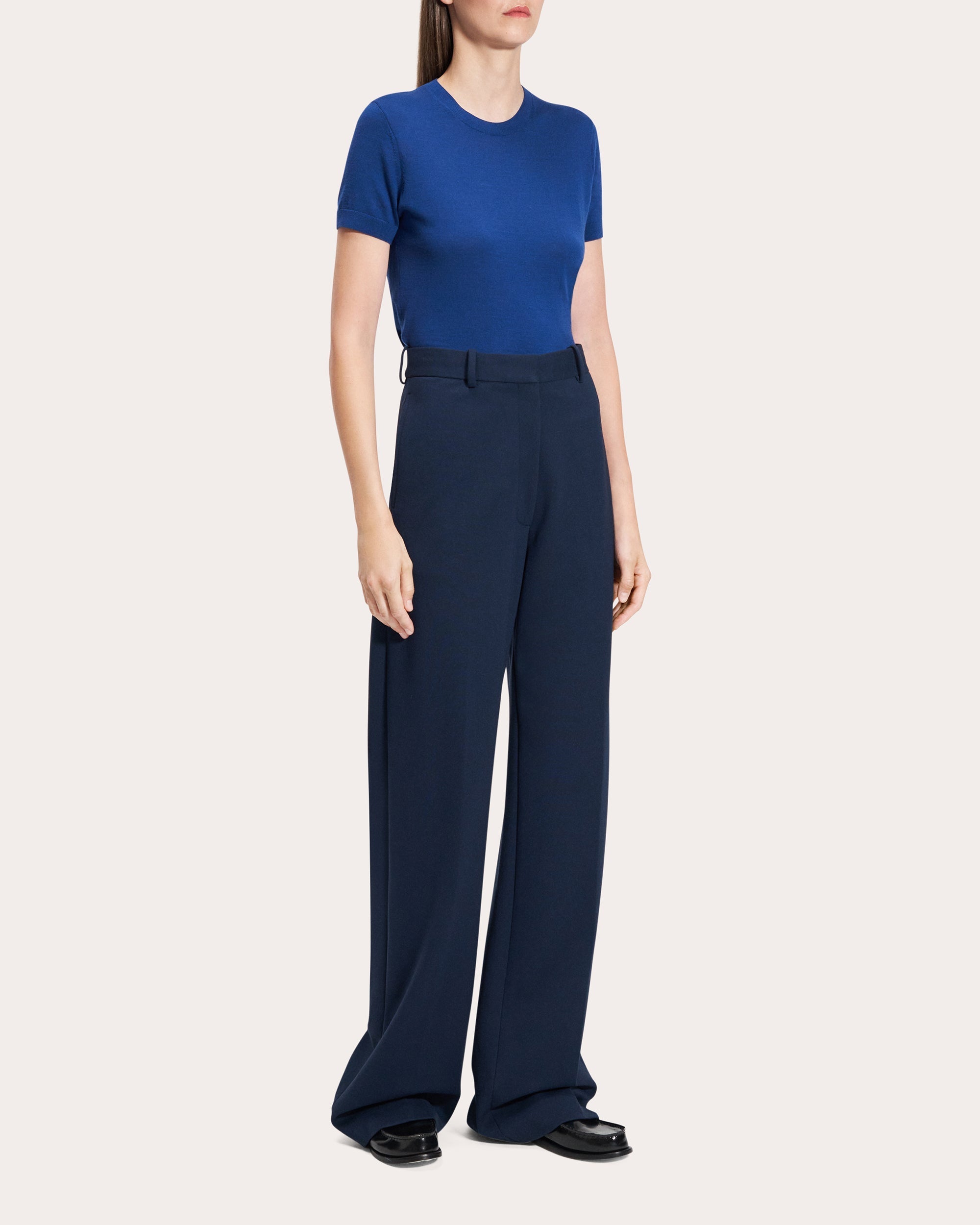 Classic Creased Straight-Leg Trousers