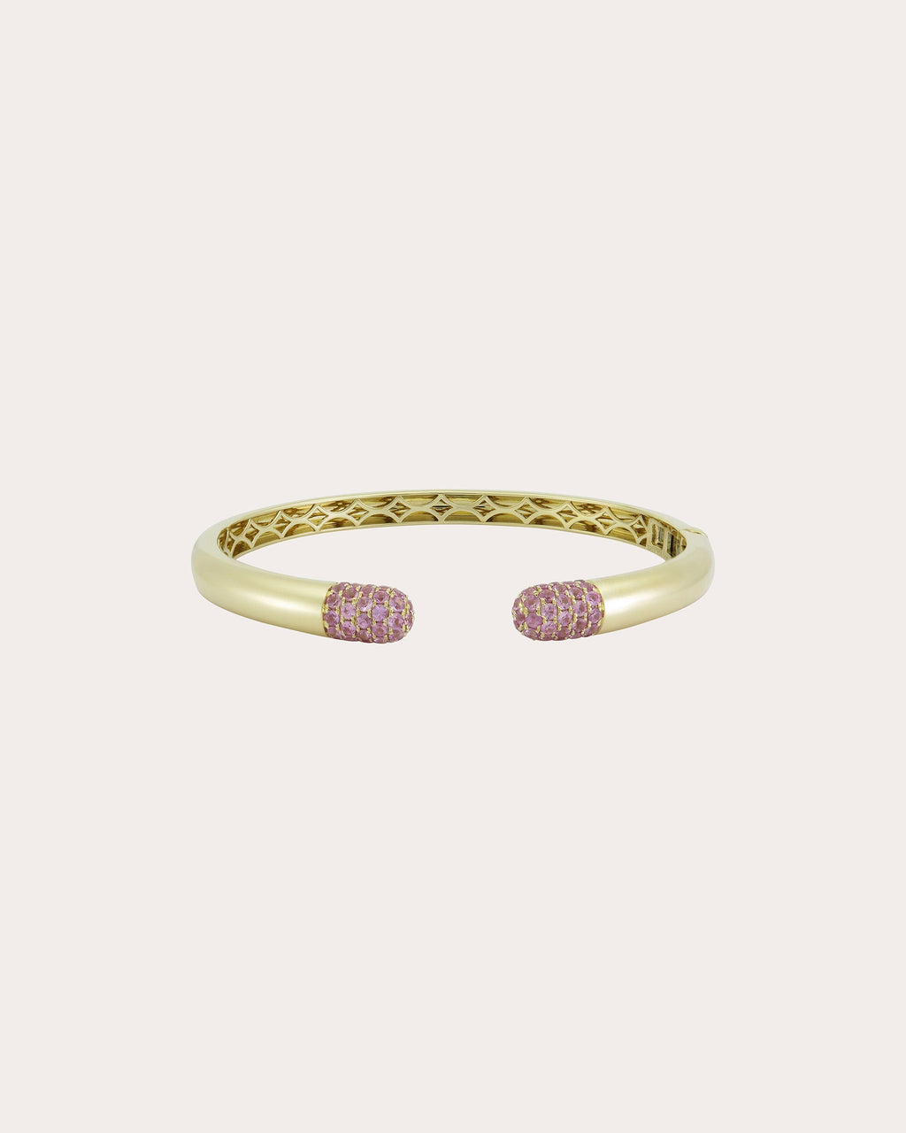 Tube 14K Gold Pink Sapphire Cuff