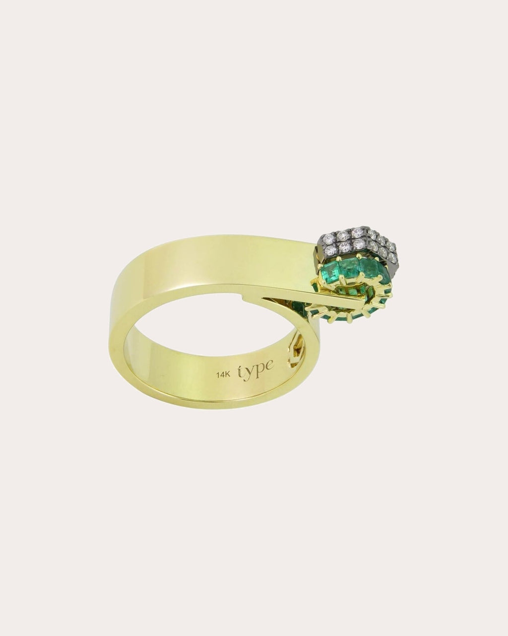 Beau 14K Gold Emerald and Diamond Ring