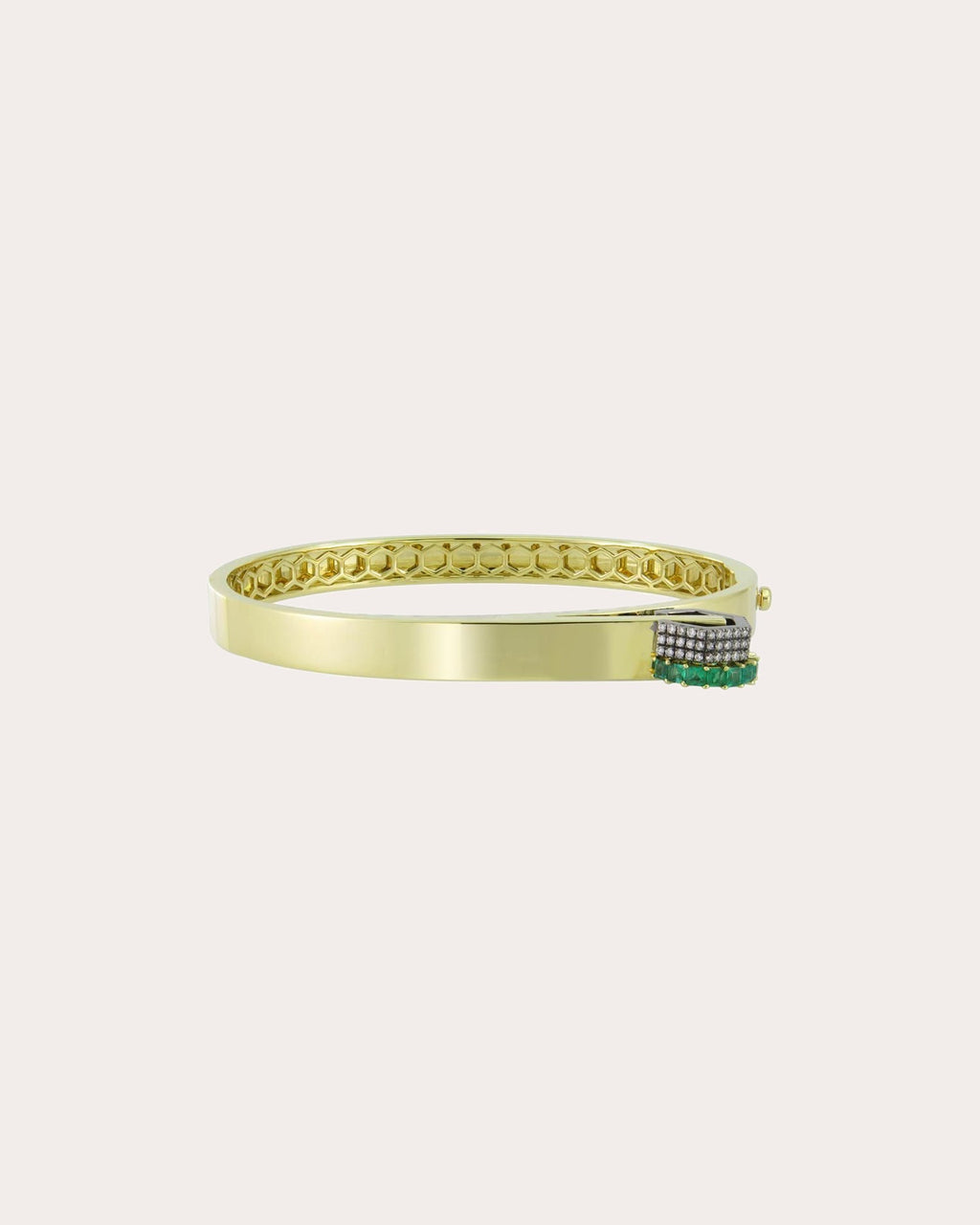 Camille 14K Gold Emerald and Diamond Bangle