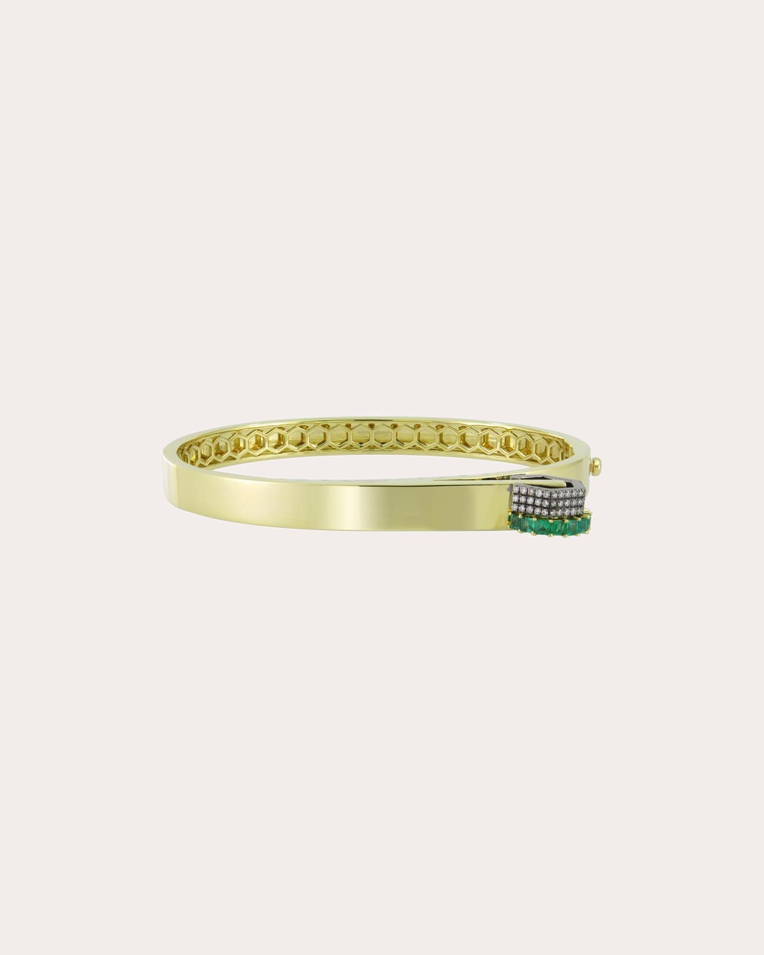 Camille 14K Gold Emerald and Diamond Bangle