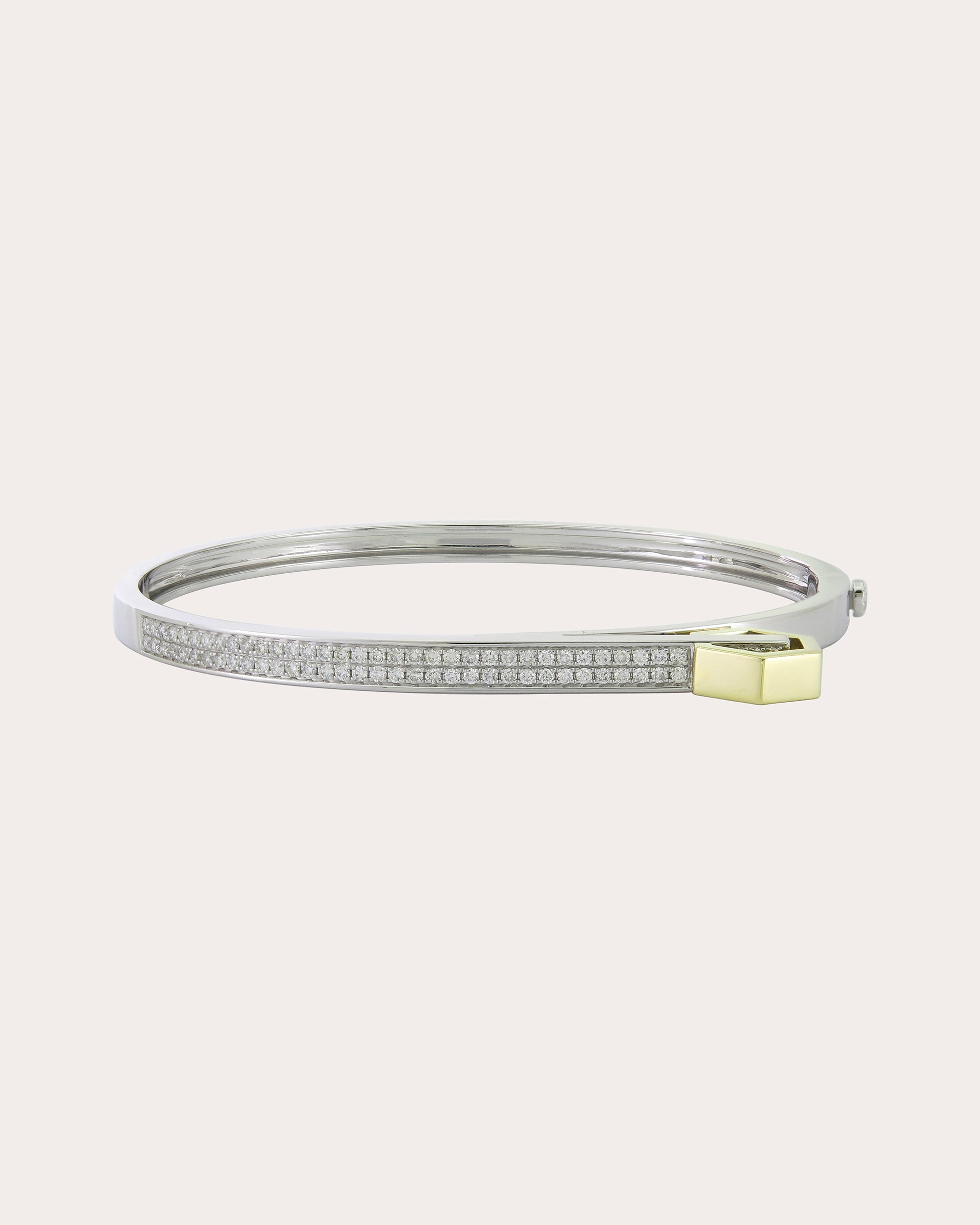 14K Gold Diamond Bangle