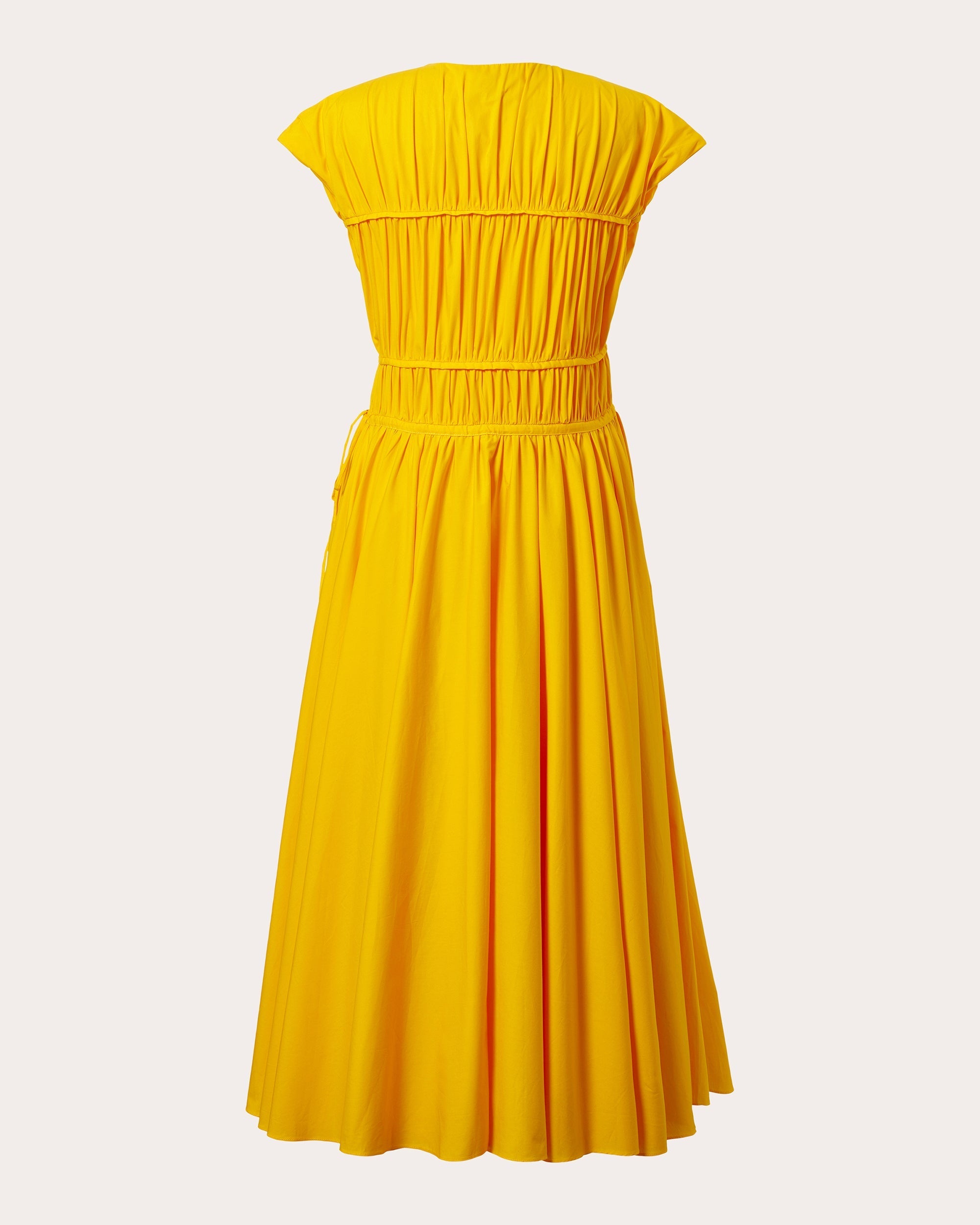 Ceres Gathered Cotton-Poplin Midi Dress