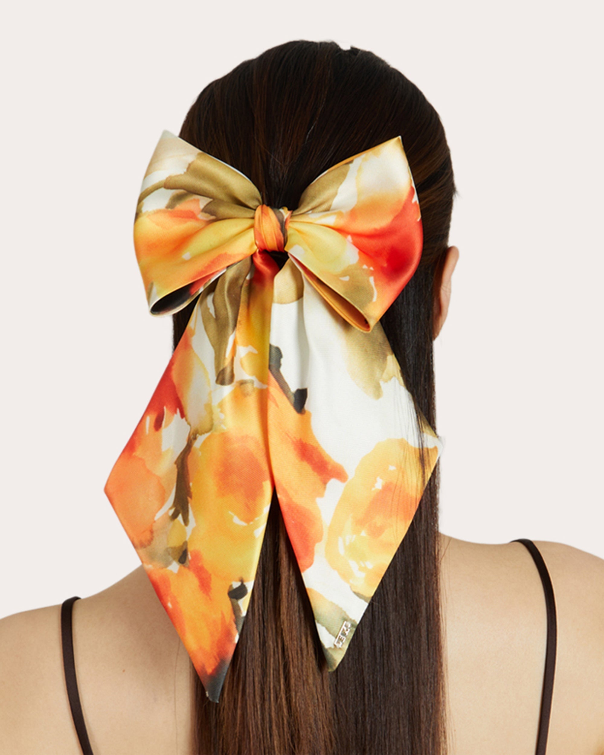 Tracy Printed Satin Bow Barrette